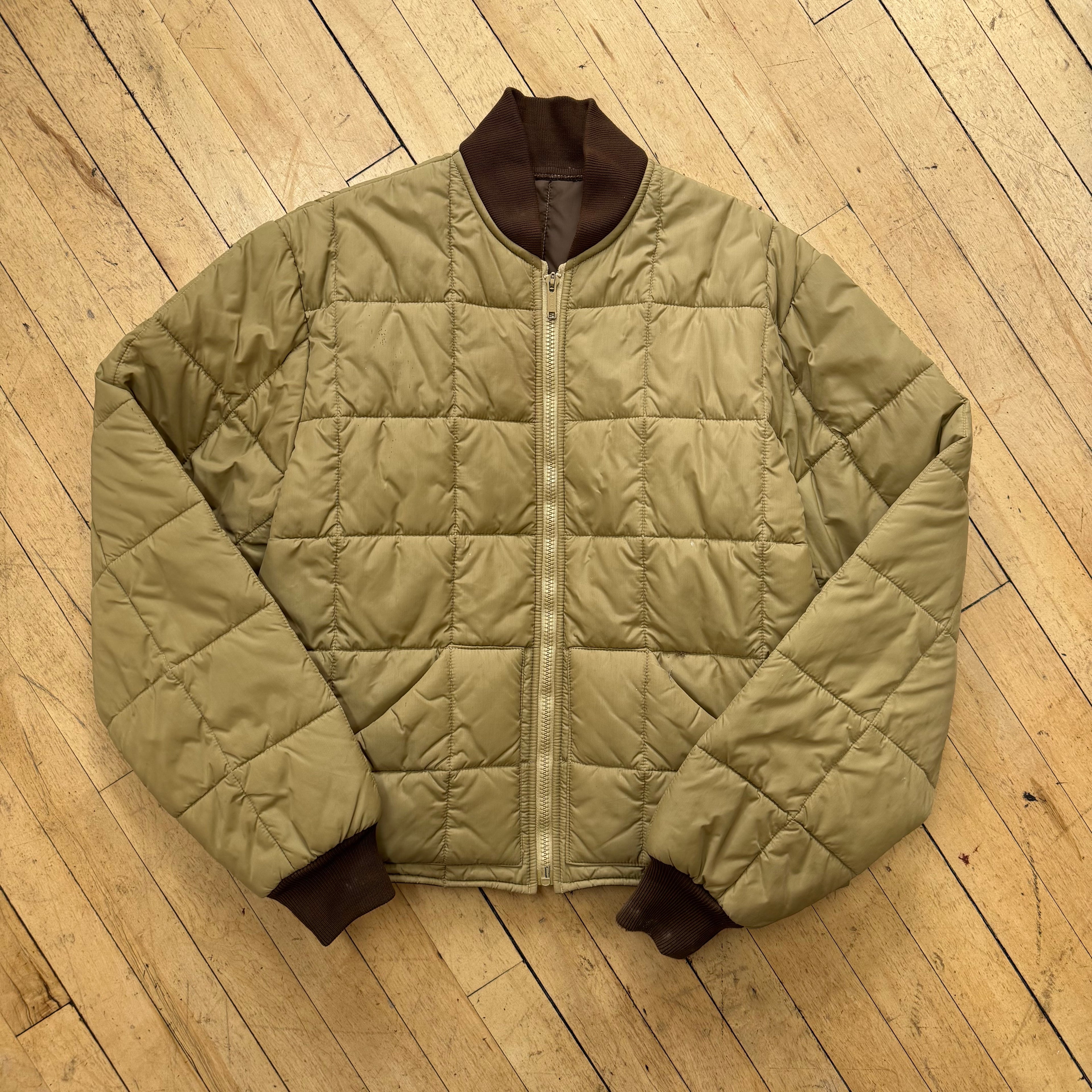 Vintage Tan Down Puffer Jacket Sz S