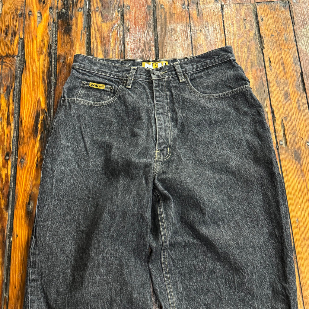 Vintage NU Wear Black Denim Jeans Sz 32x32