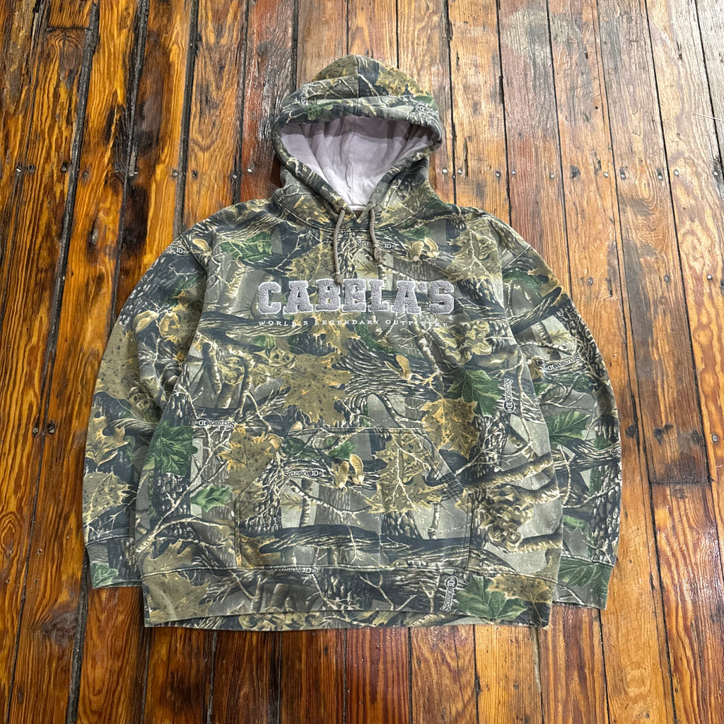 Y2K Cabelas Camo Hoodie Sz L