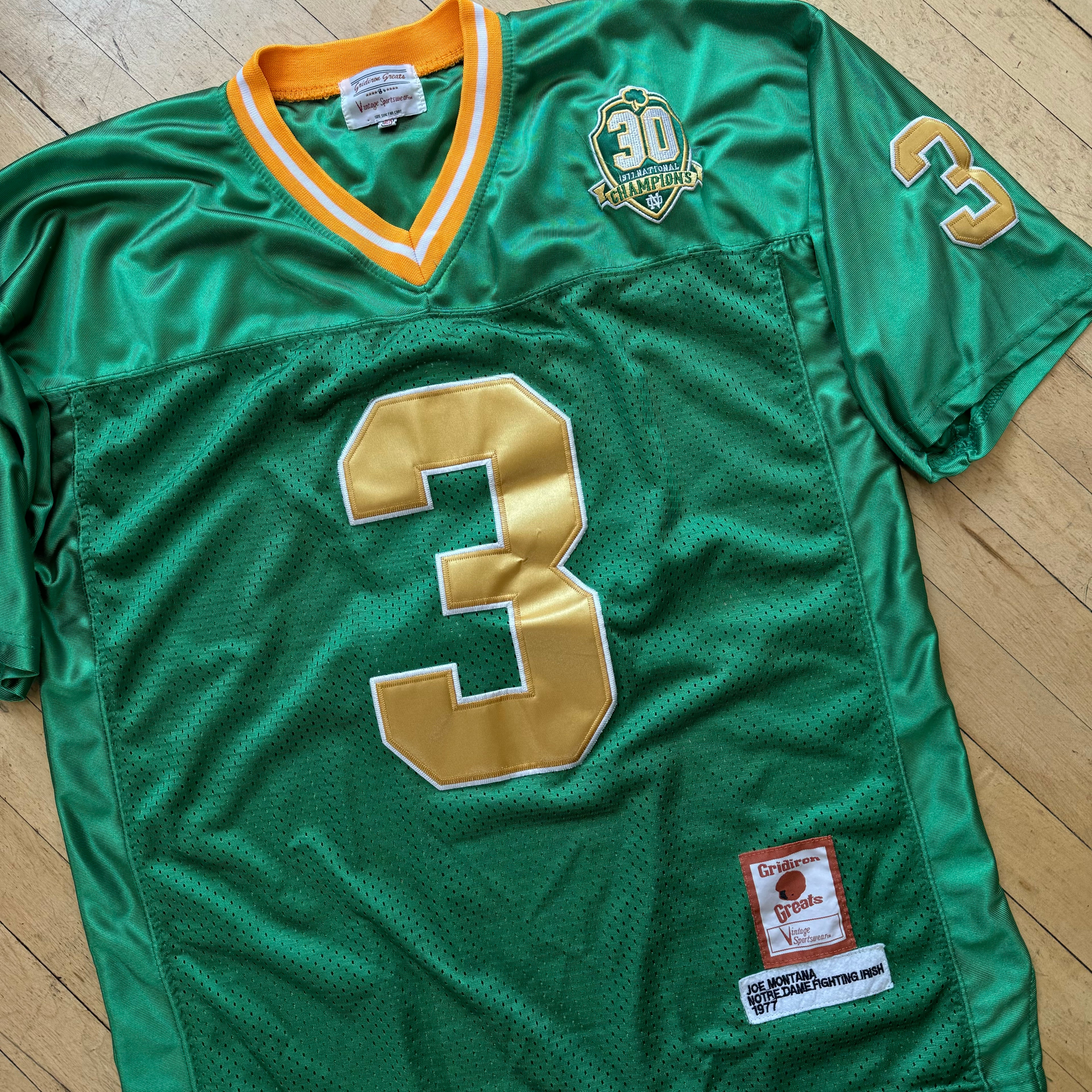 Vintage Notre Dame “Montana” Football Jersey Sz L