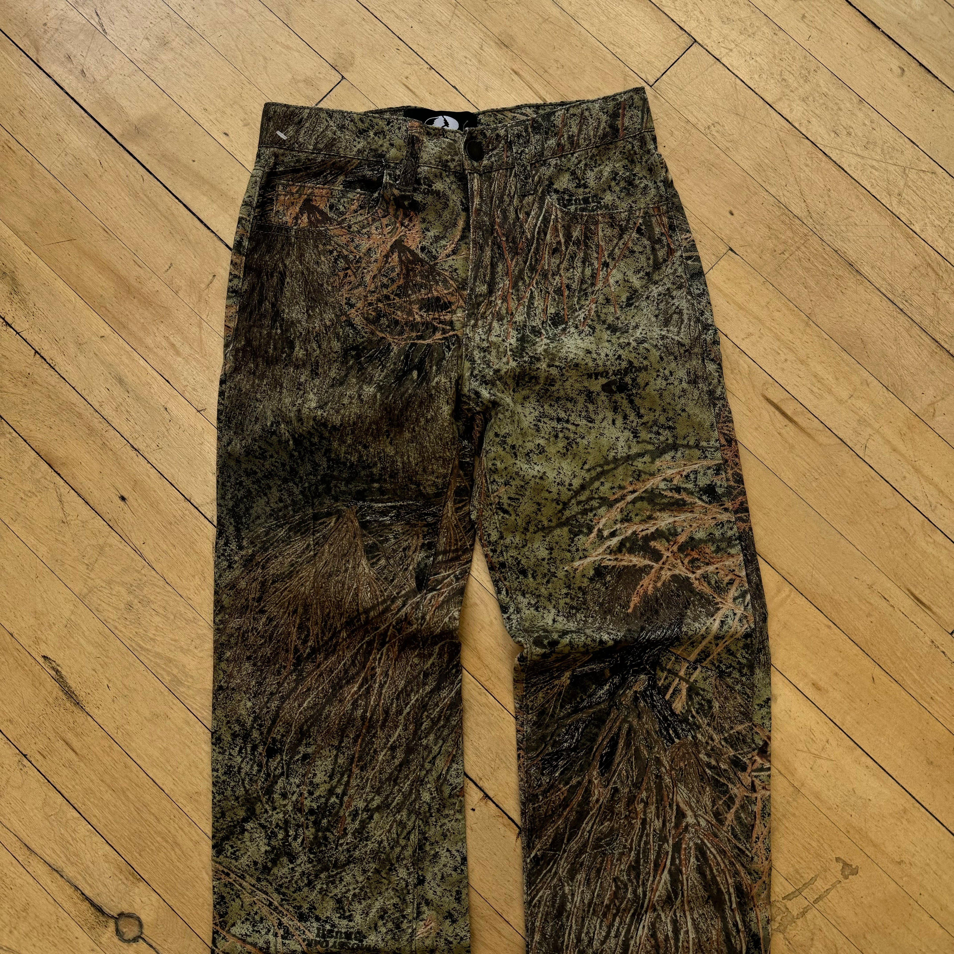 Vintage Camo Mossy Oak Denim Jeans Sz YTH 12