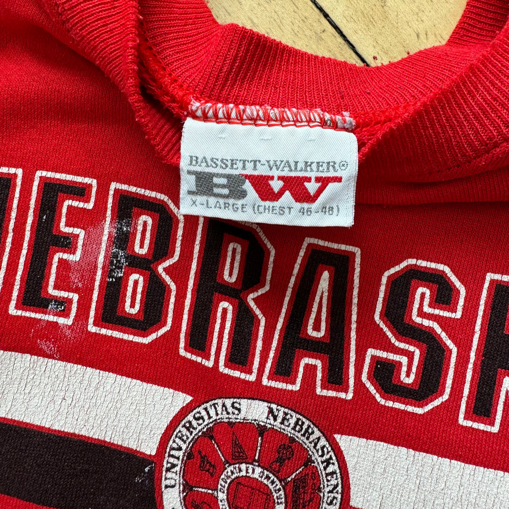 Vintage Nebraska 3/4 Sleeve Crewneck Sz S