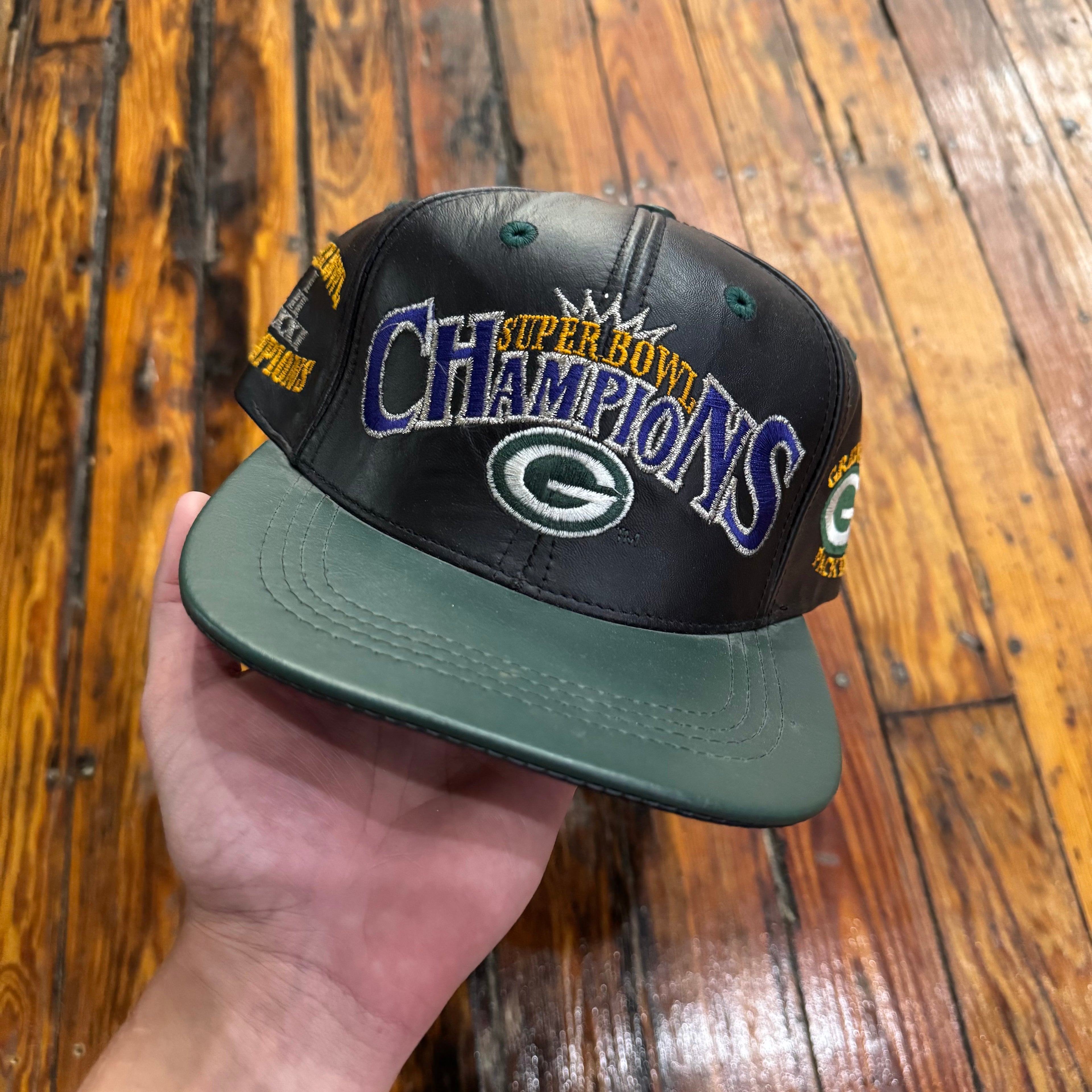 Vintage GreenBay Packers Leather SnapBack Hat