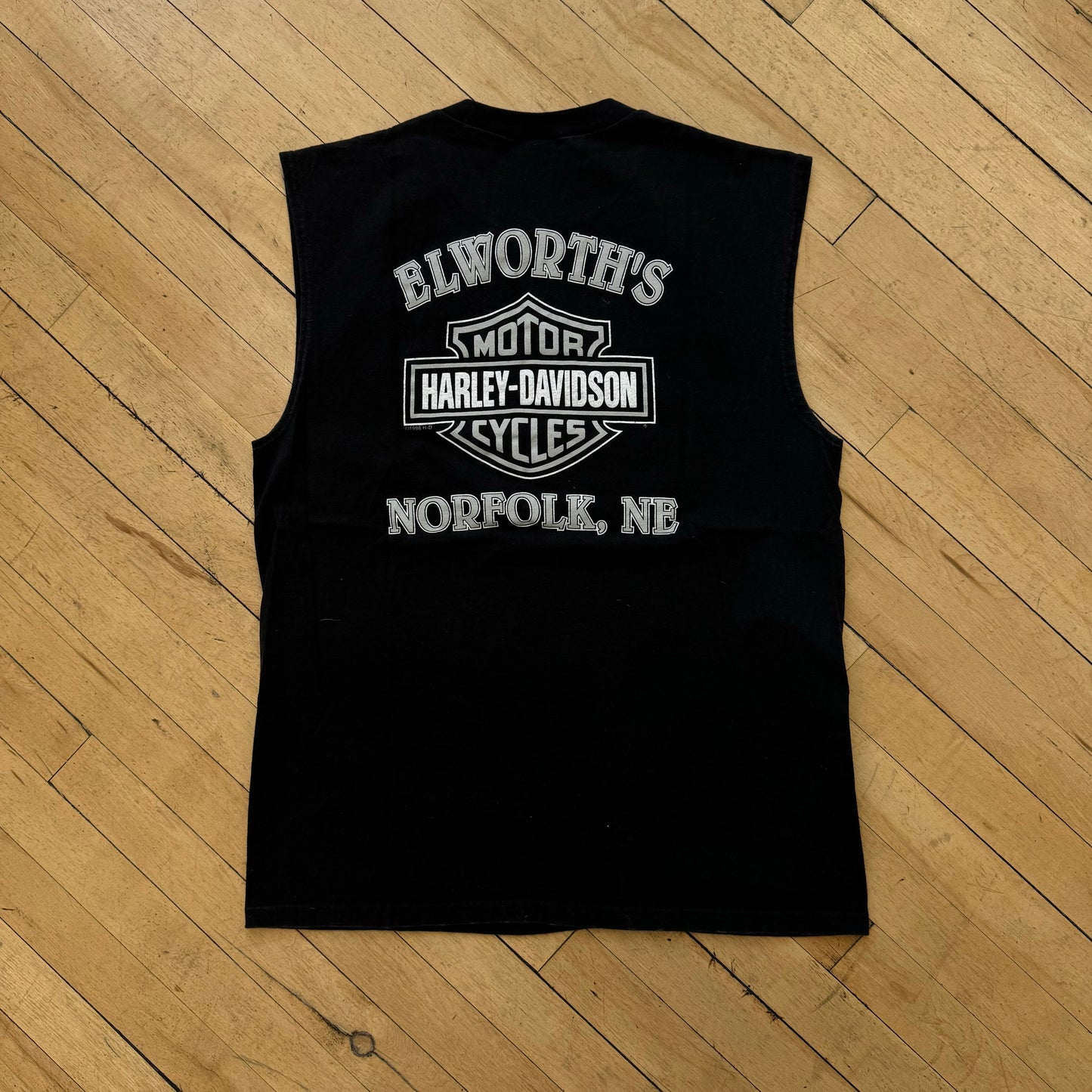 Vintage Harley Davidson SpellOut Norpole NE Tank Top T-shirt Sz L