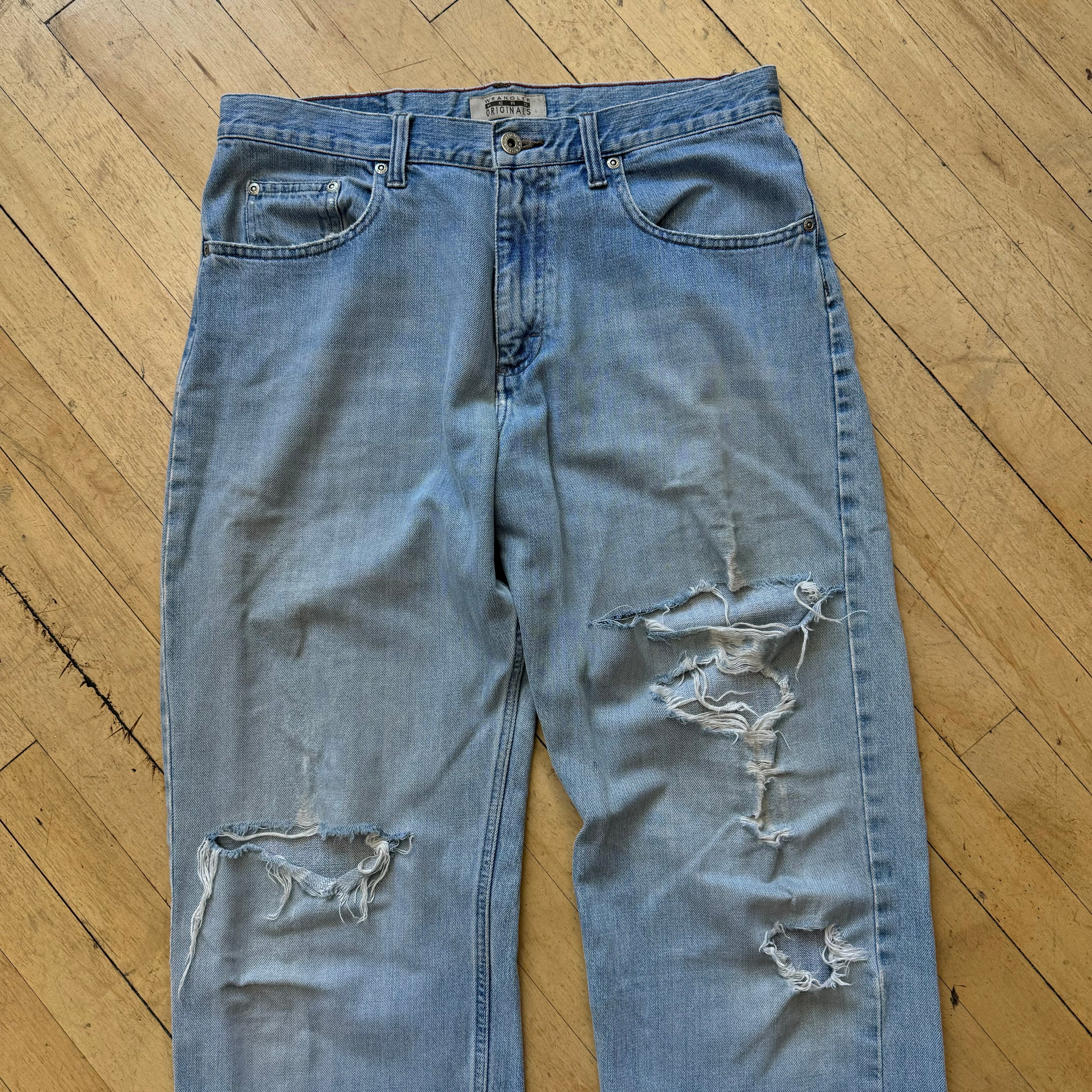 Vintage Wrangler Original Thrashed Denim Jeans Sz 33x36