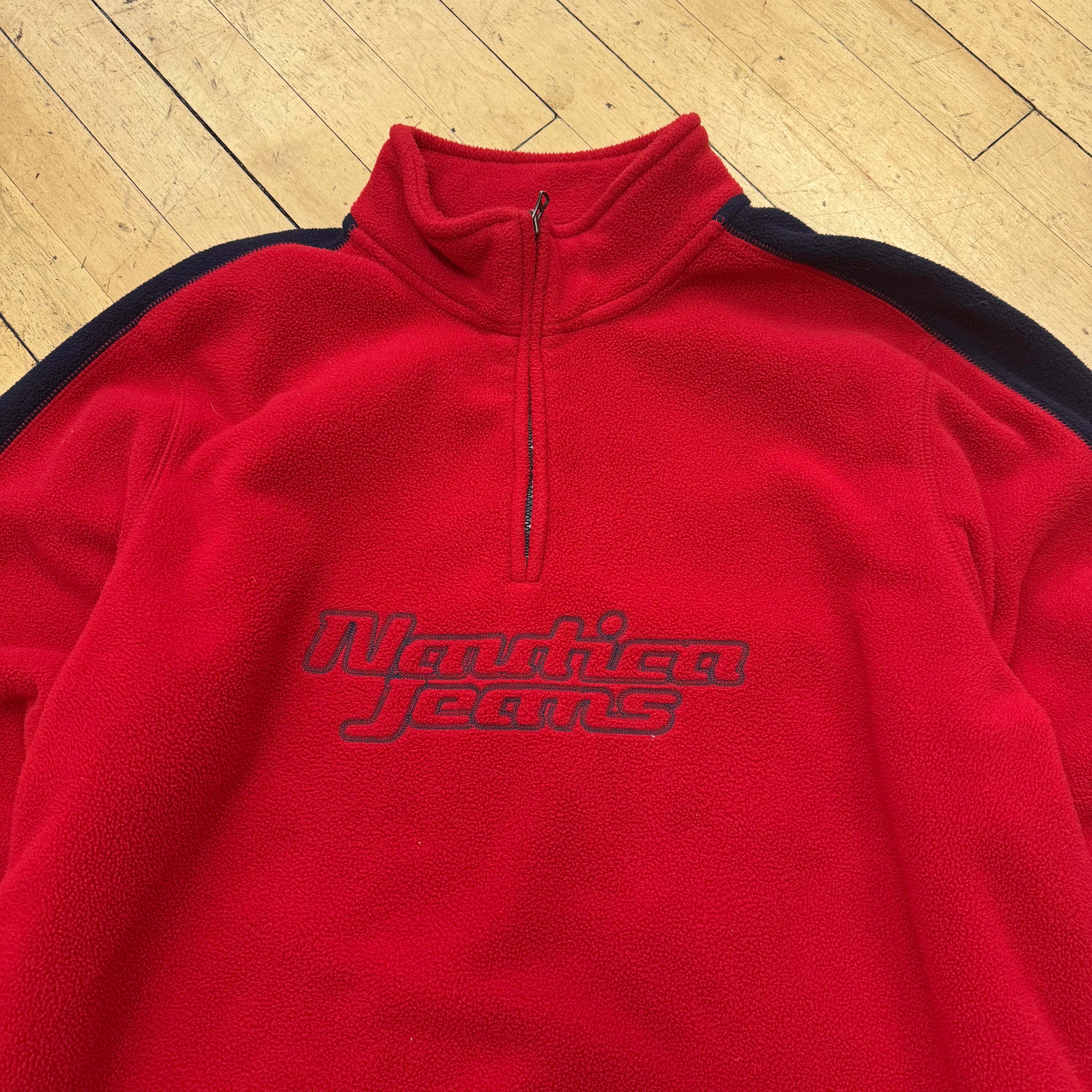 Vintage Nautica Jeans Fleece Jacket Sz XL