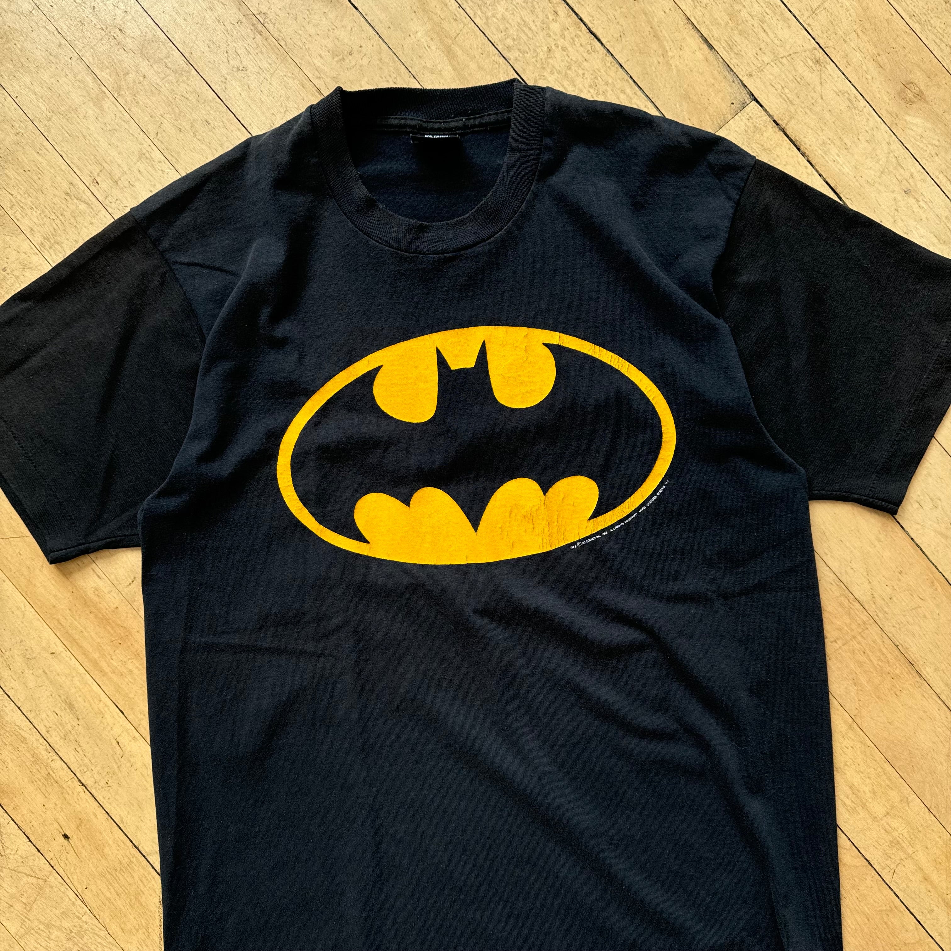 Vintage Bat Man Logo T-shirt Sz L