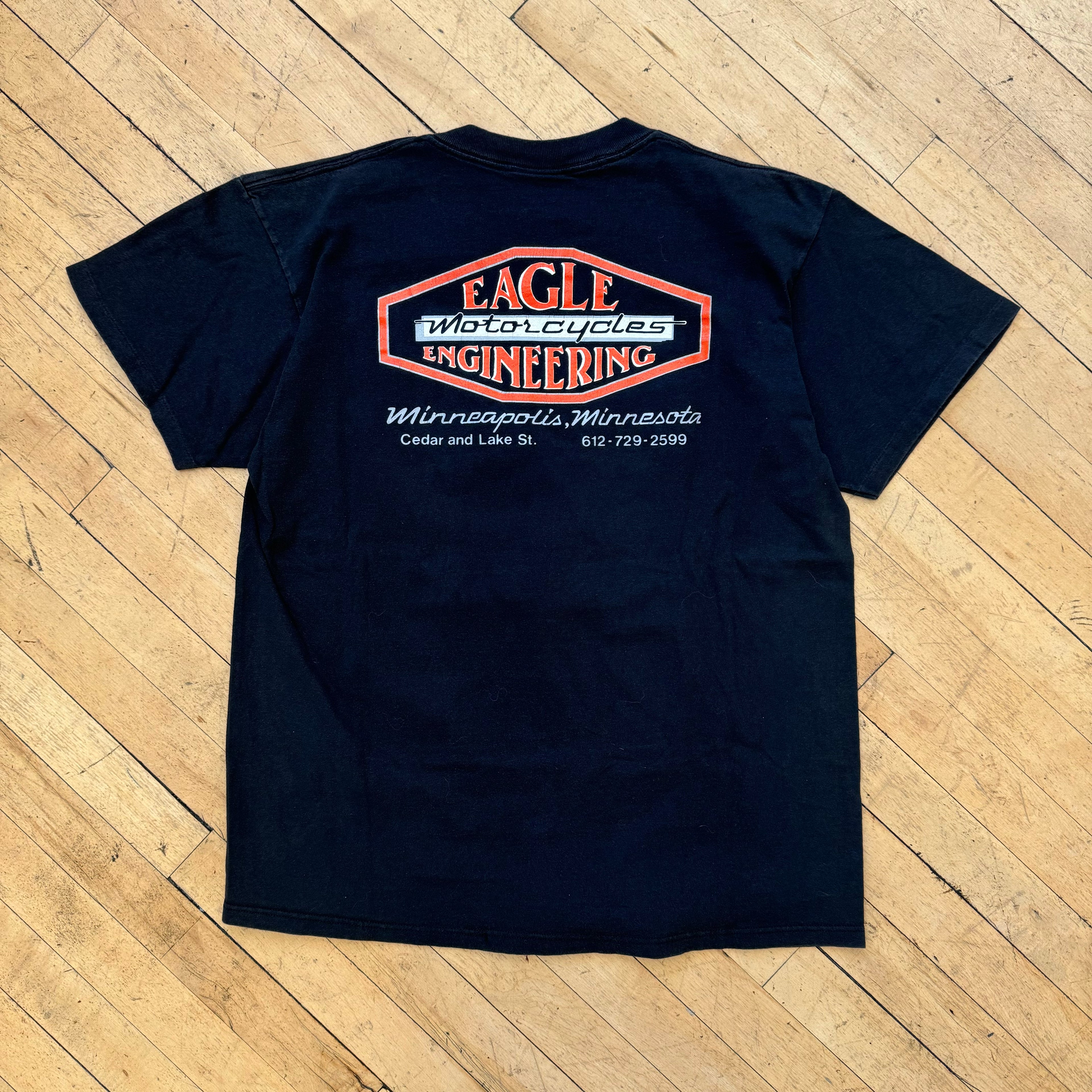 Vintage Harley Davidson Engine 3D Emblem T-shirt Sz XL