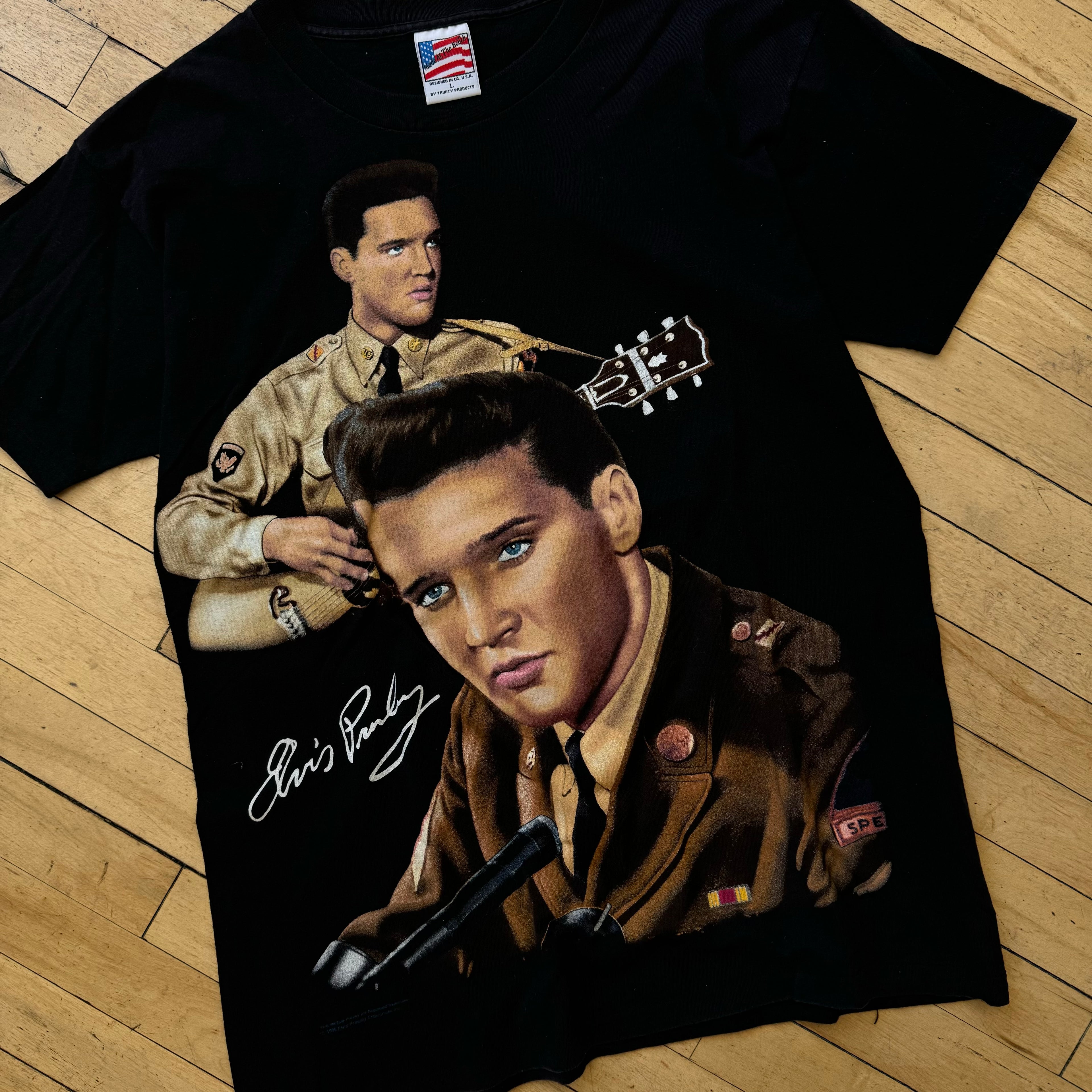 Vintage Elvis Portrait T-shirt Sz L