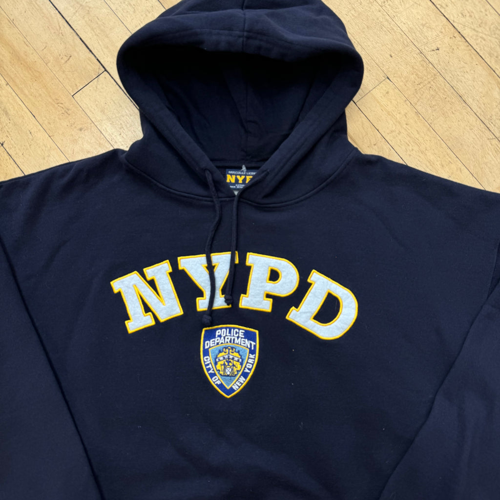 Vintage NYPD SpellOut Hoodie Sz XXL