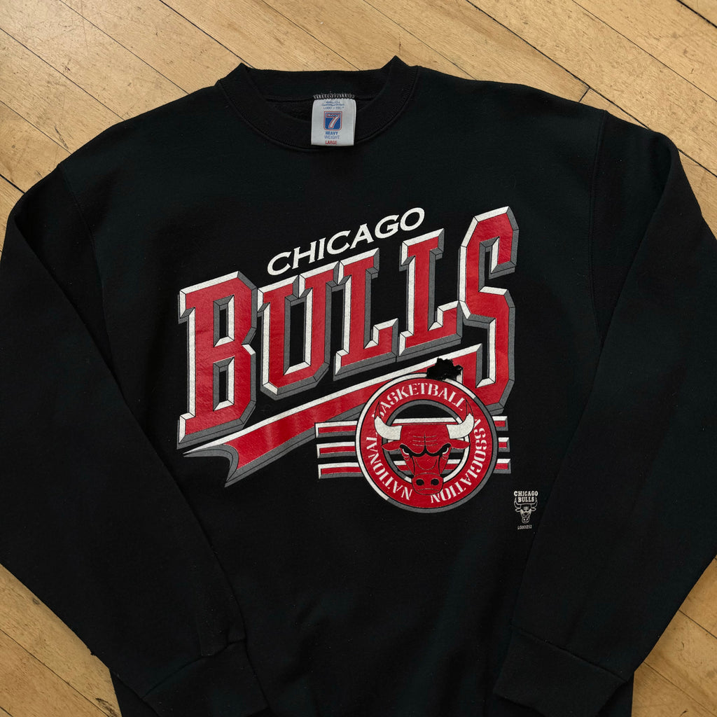 Vintage Logo 7 Chicago Bulls Crewneck Sz L