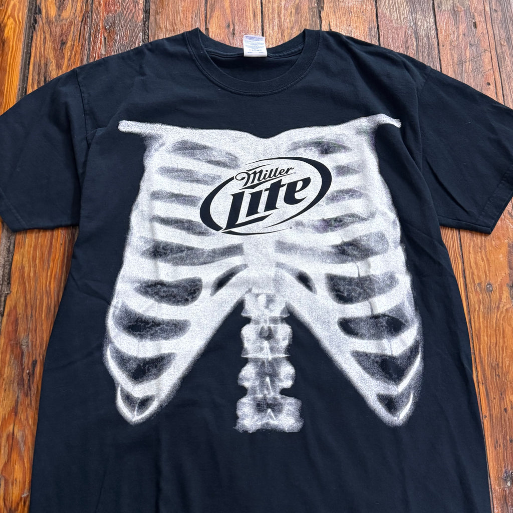 Vintage Miller Lite Skeleton T-shirt Sz L