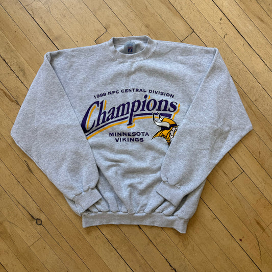 Vintage Minnesota Vikings NFC Champions CrewNeck Sz L