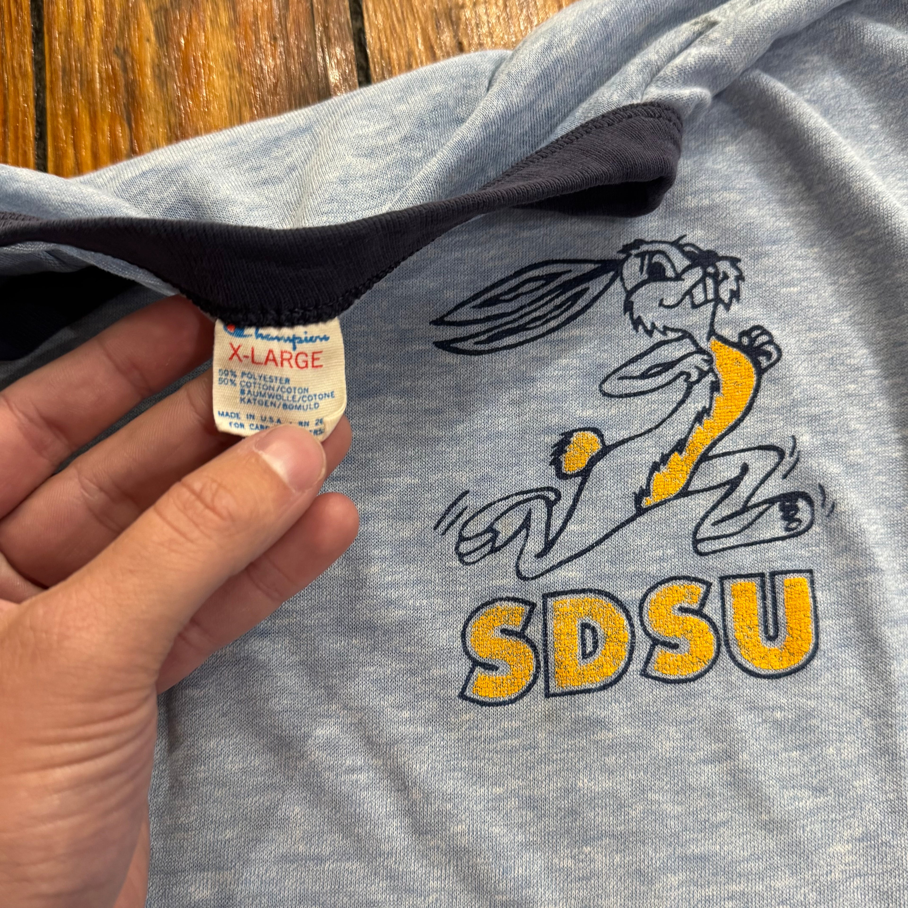Vintage SDSU Champion Ringer T-shirt Sz XL