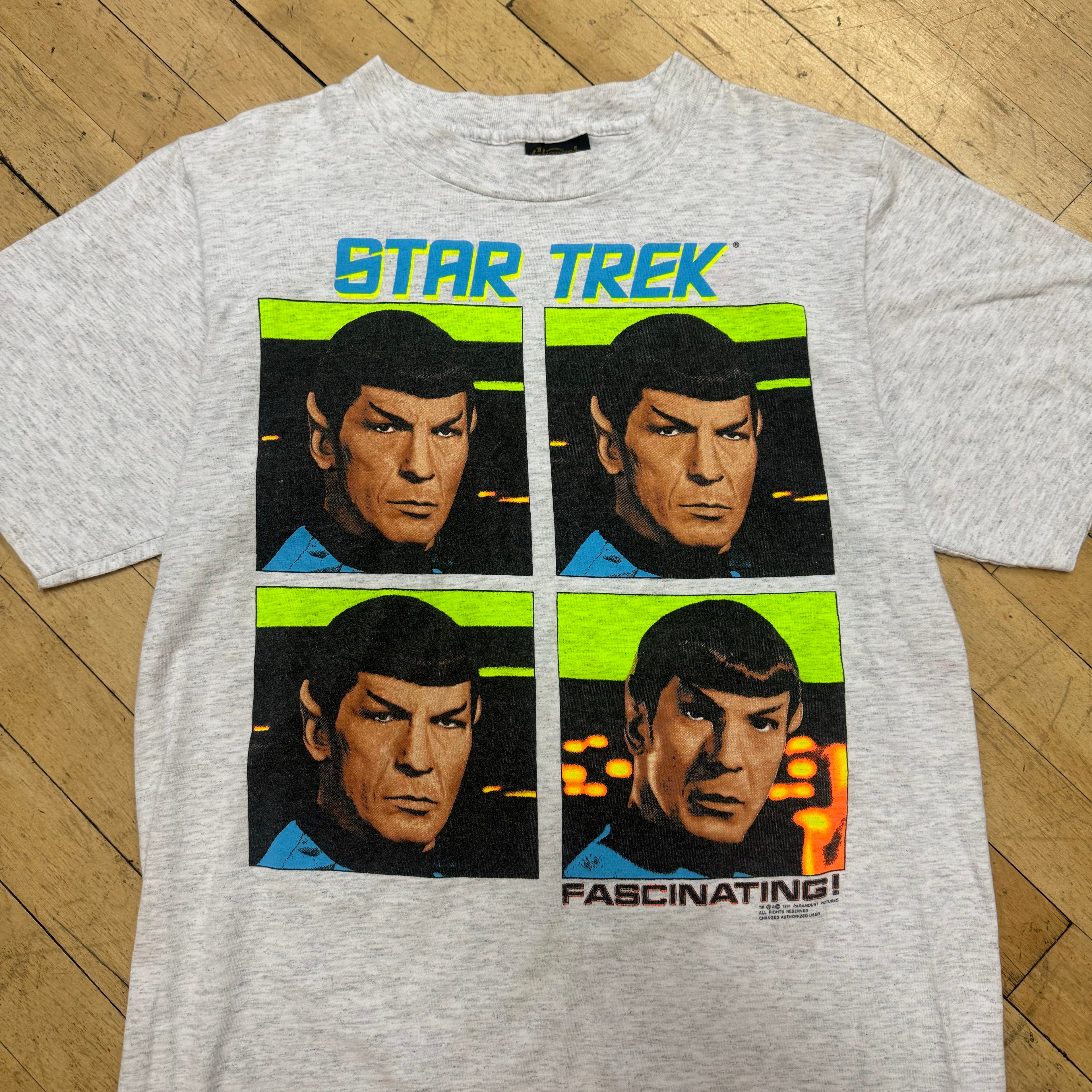 Vintage Star Trek Spock Fascinating Warhol Style T-shirt Sz L