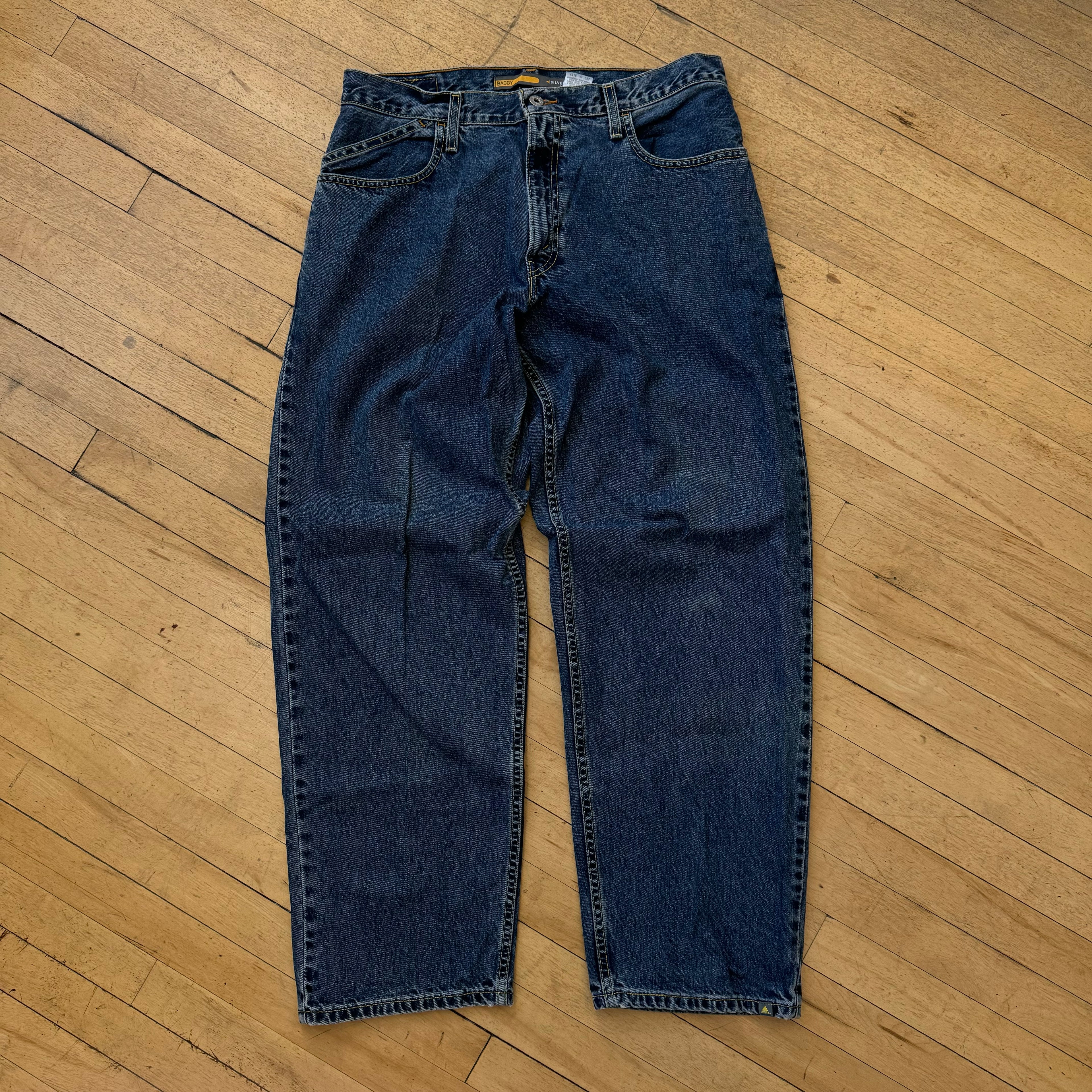 Vintage Levi Silvertab Baggy Denim Jeans Sz 34x32