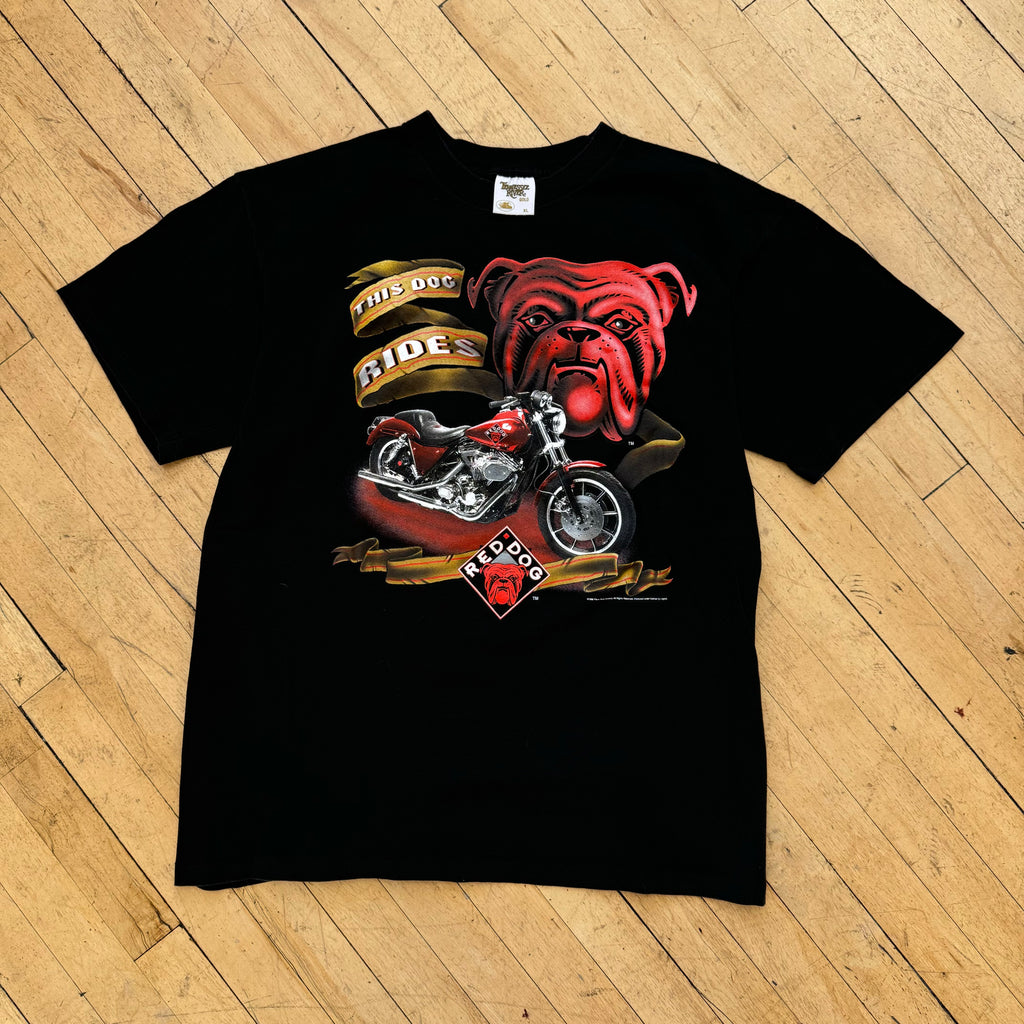 Vintage Red Dog Motorcycle T-shirt Sz XL