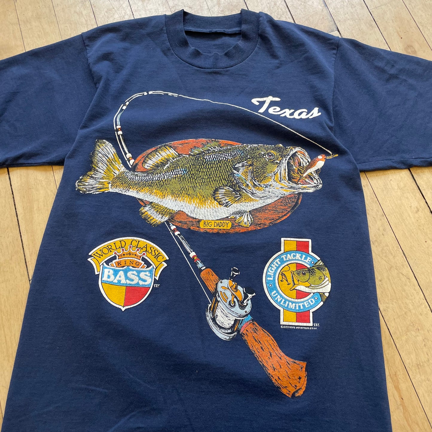 1989 Texas Light Tackle Bass Fishing T-shirt Sz S