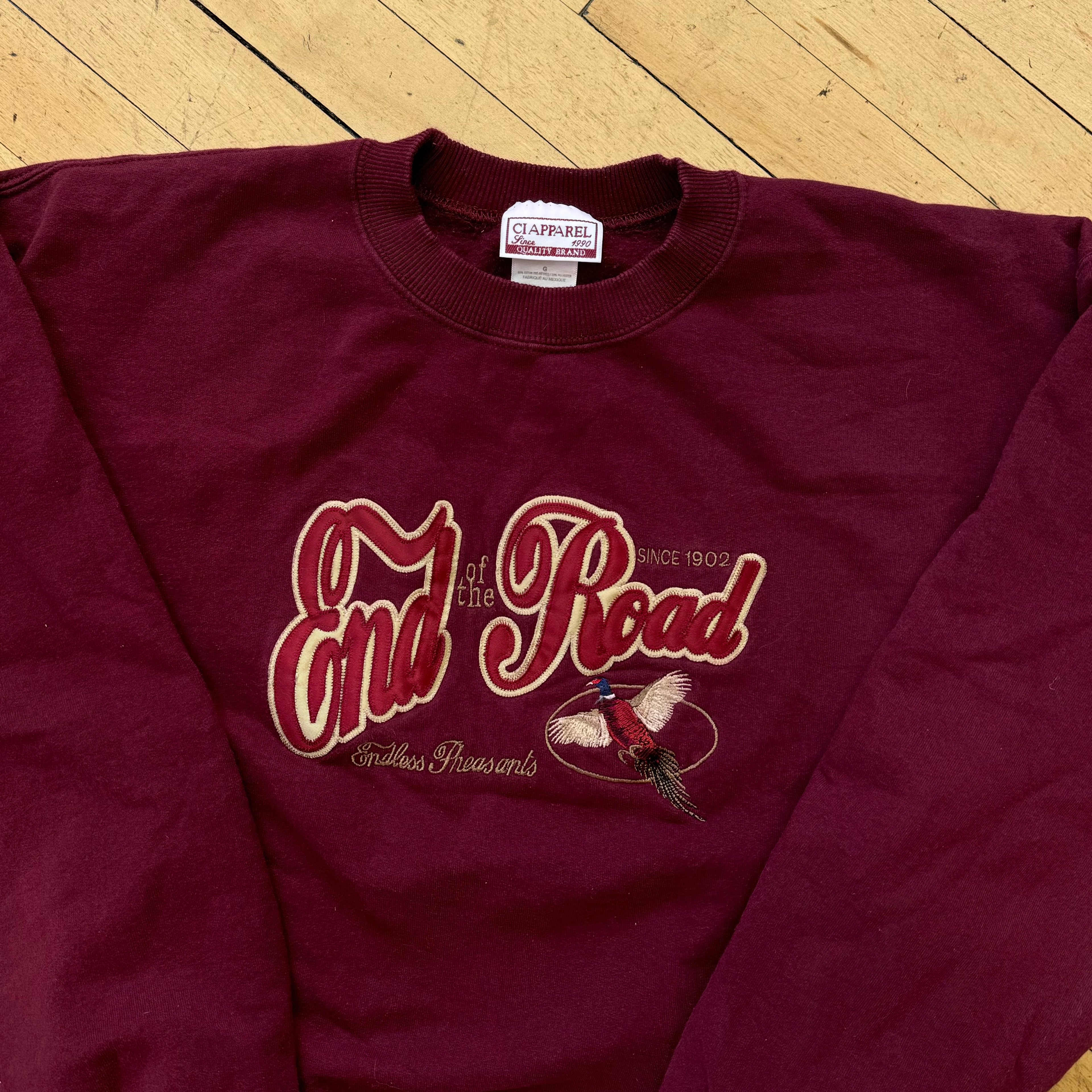 Vintage End of the Road Pheasant’s Crewneck Sz M