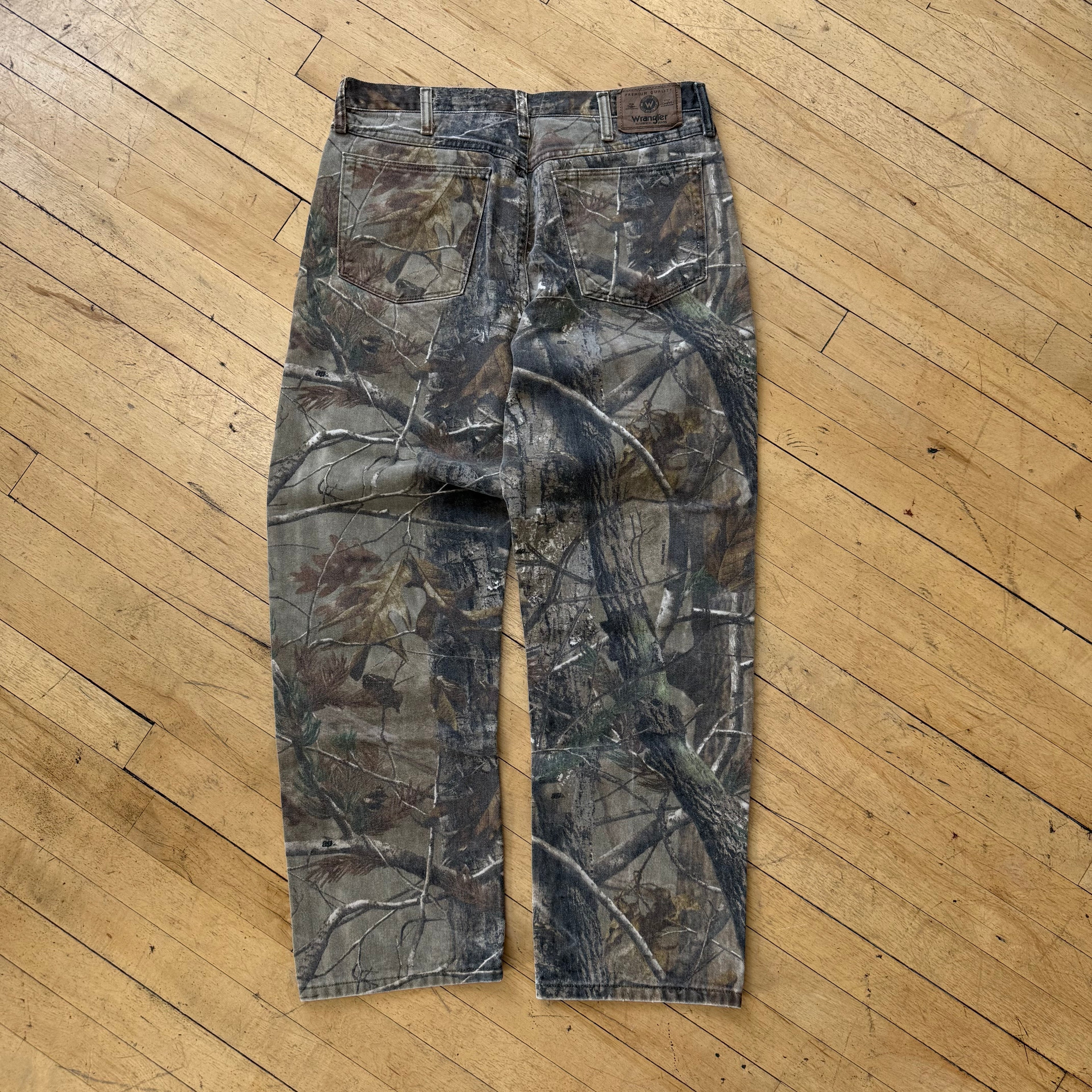 Vintage Wrangler Camo Denim Double Knee Jeans Sz 32x34