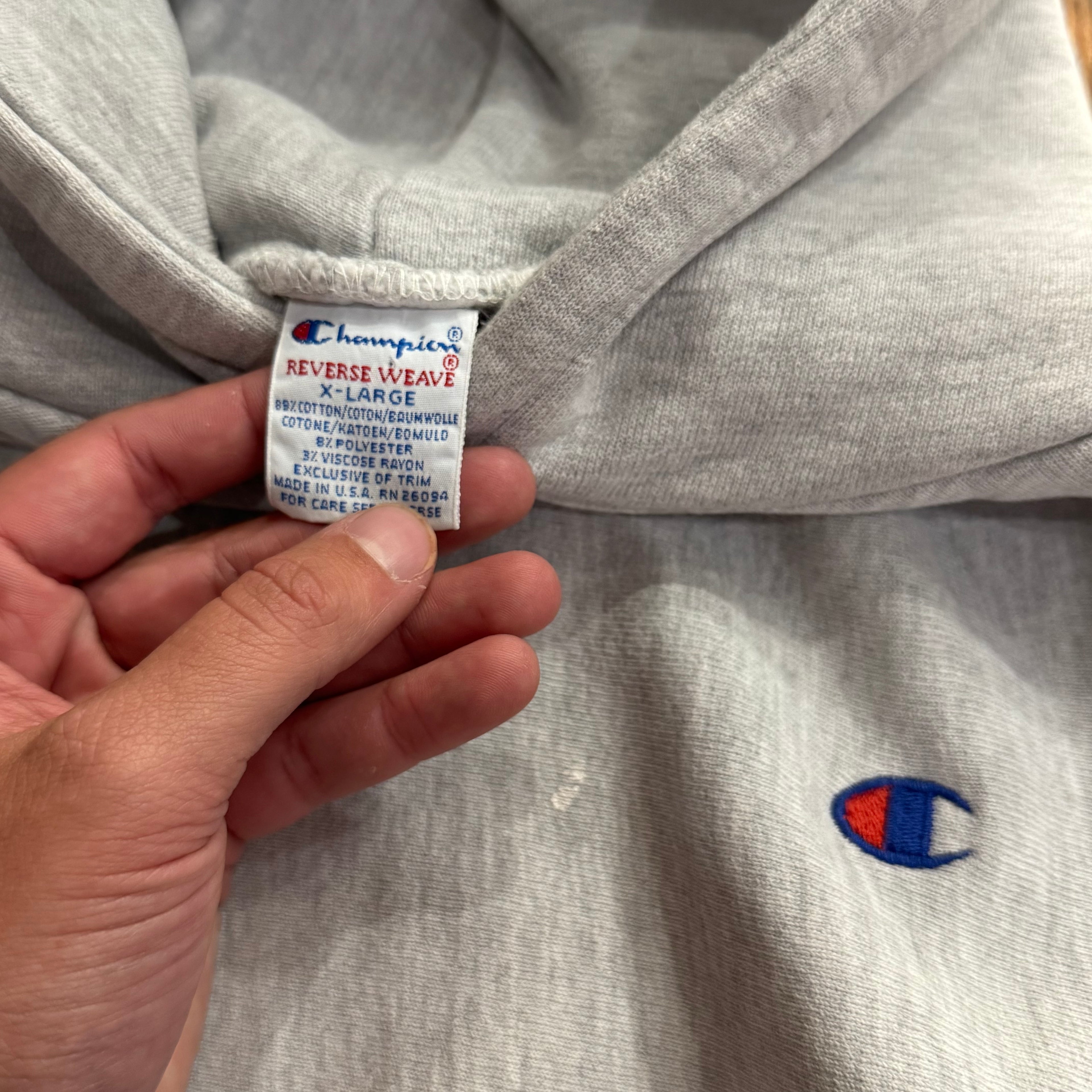 Vintage Champion Reverse Weave Blank Hoodie Sz XL