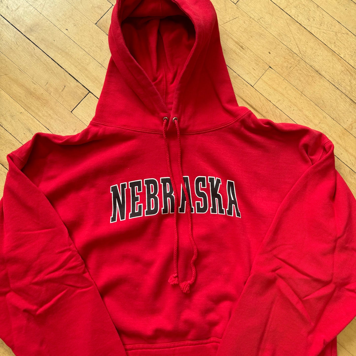 Vintage Nebraska SpellOut Hoodie Sz XL