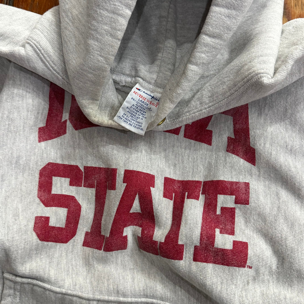 Vintage Iowa State Champion Reverse Weave Hoodie Sz L