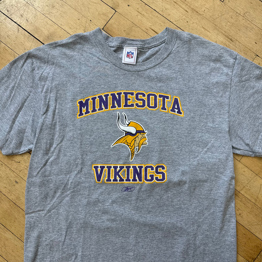 Y2K Reebok Minnesota Vikings Spellout T-shirt Sz M