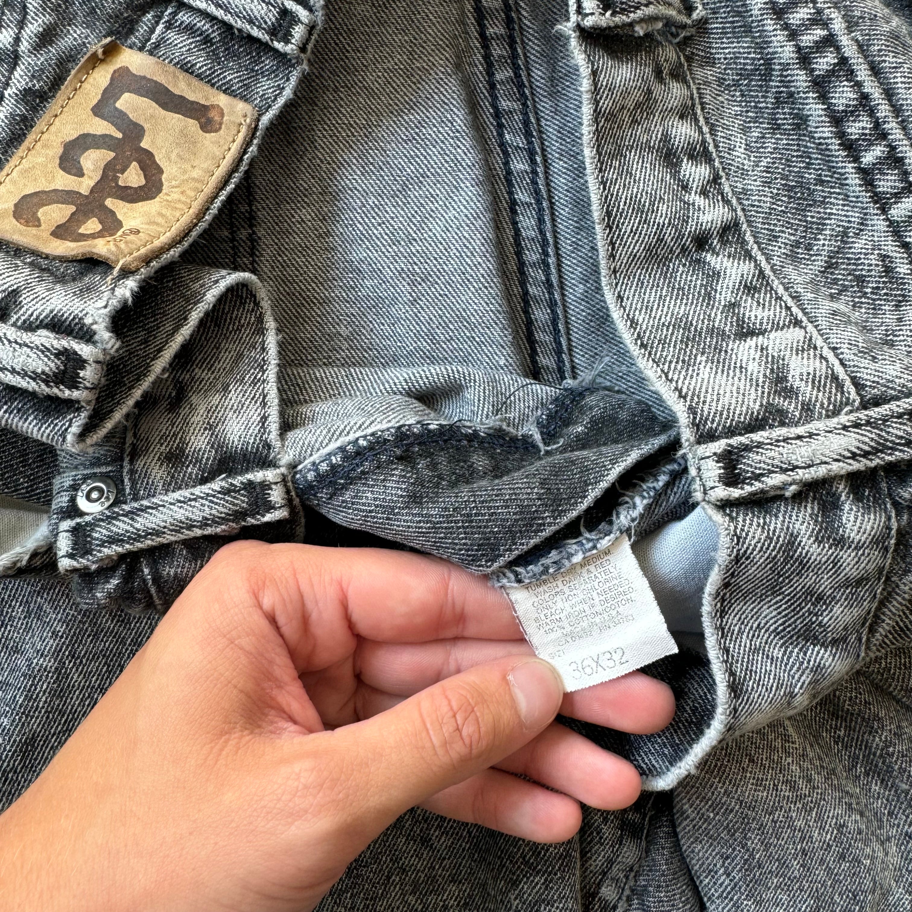 Vintage Lee Grey Denim Jeans Sz 36x32