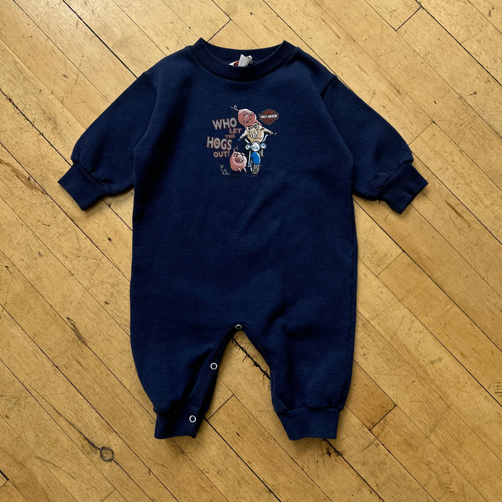 Vintage Harley Davidson Hog Onesie Sz 18 MTHS