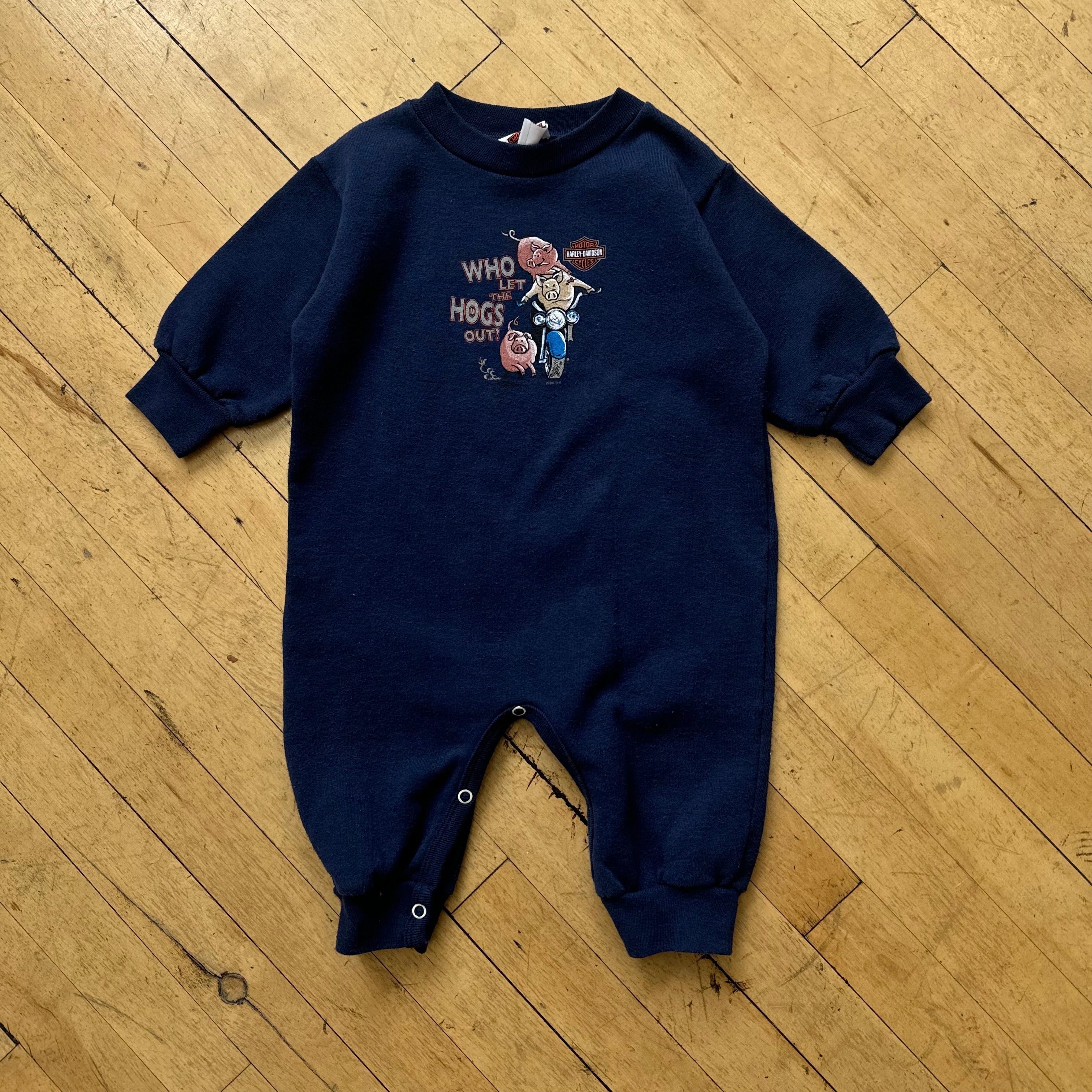 Vintage Harley Davidson Hog Onesie Sz 18 MTHS