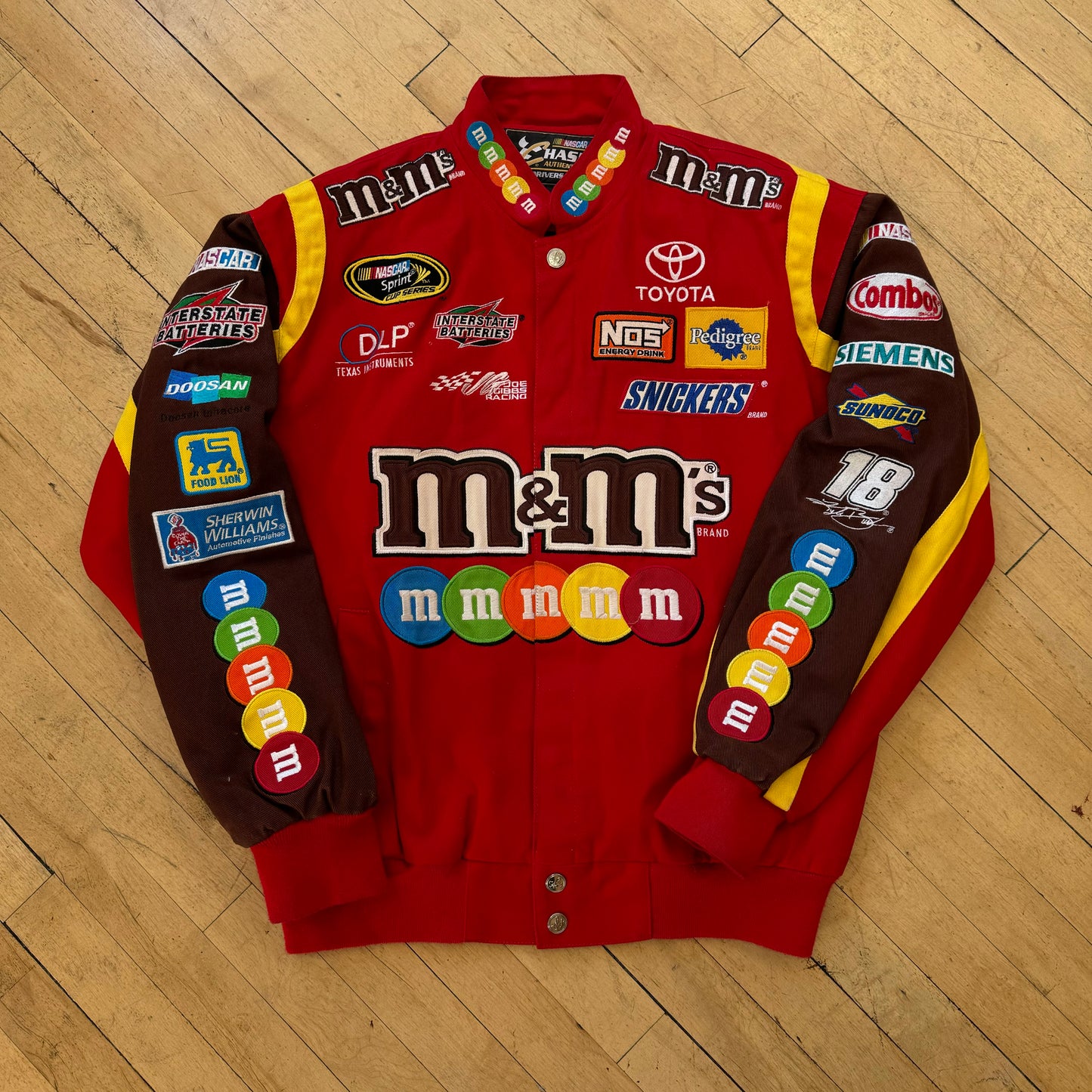 Vintage Kyle Busch Nascar M & M Patch Jacket Sz M