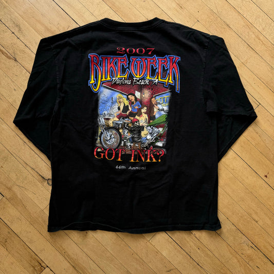 Vintage Bike Rally Got Ink Long Sleeve T-shirt Sz L