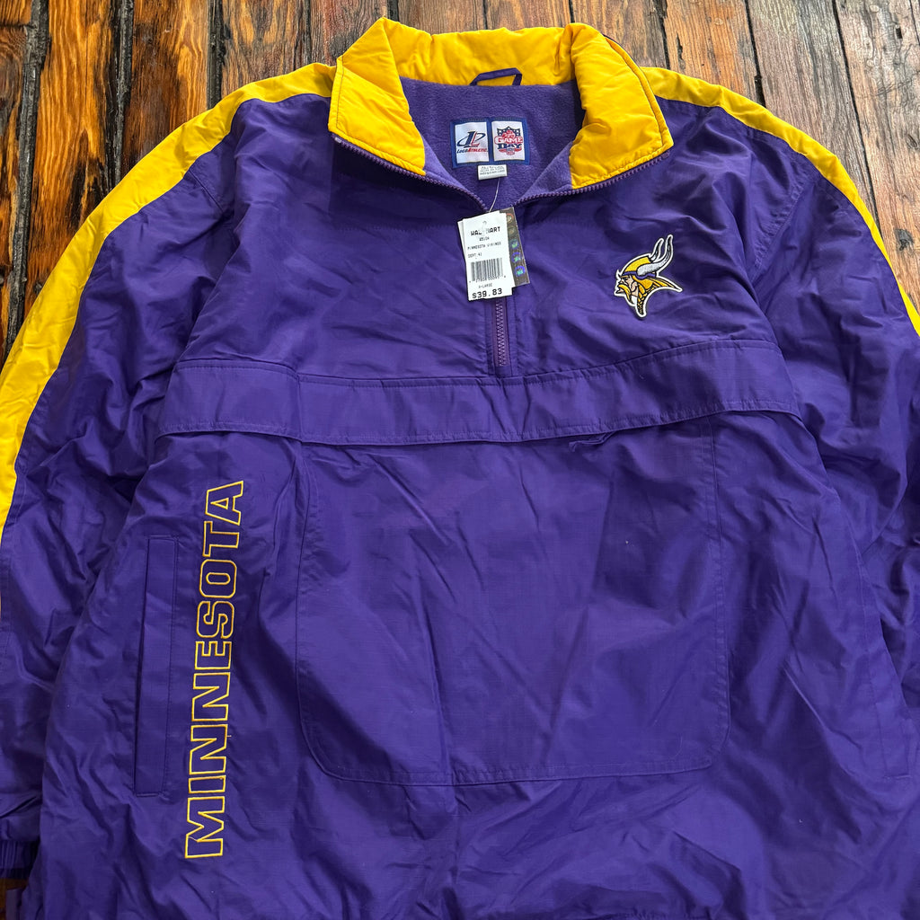 Vintage Minnesota Vikings Quarter Zip Jacket Sz XL