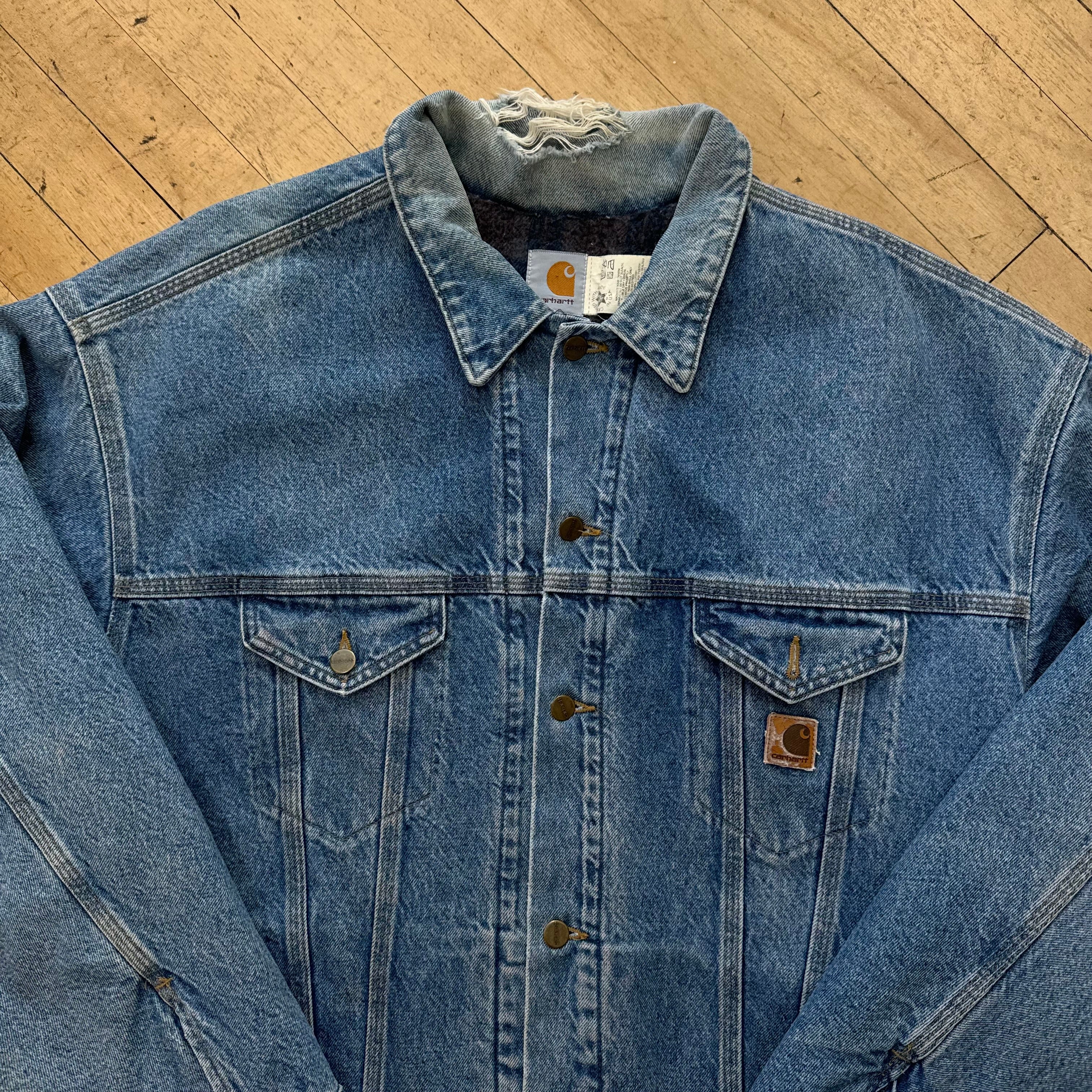 Vintage Carhartt Denim Trucker Jacket Sz XXL