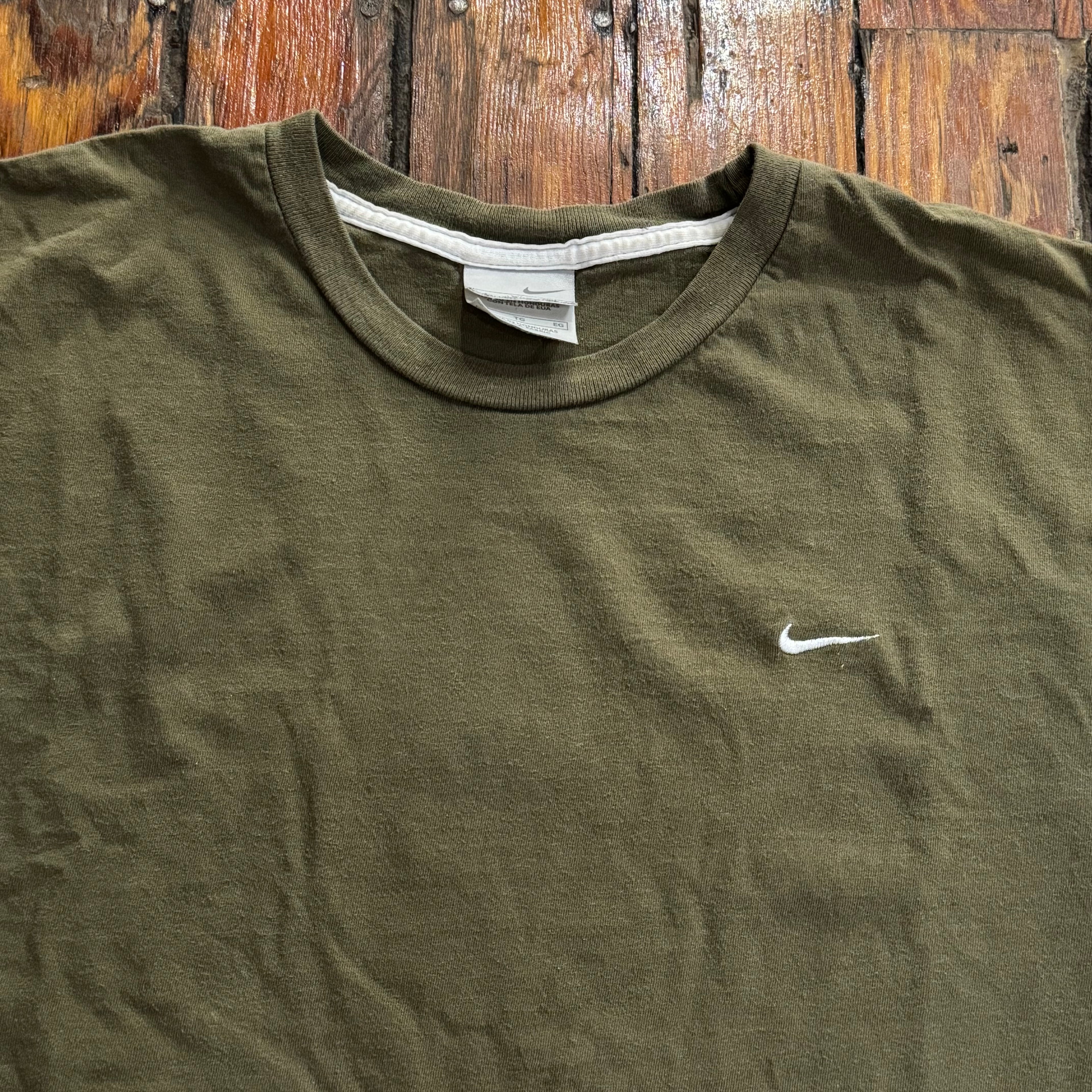 Vintage Olive Nike Simple Swoosh T-shirt Sz L