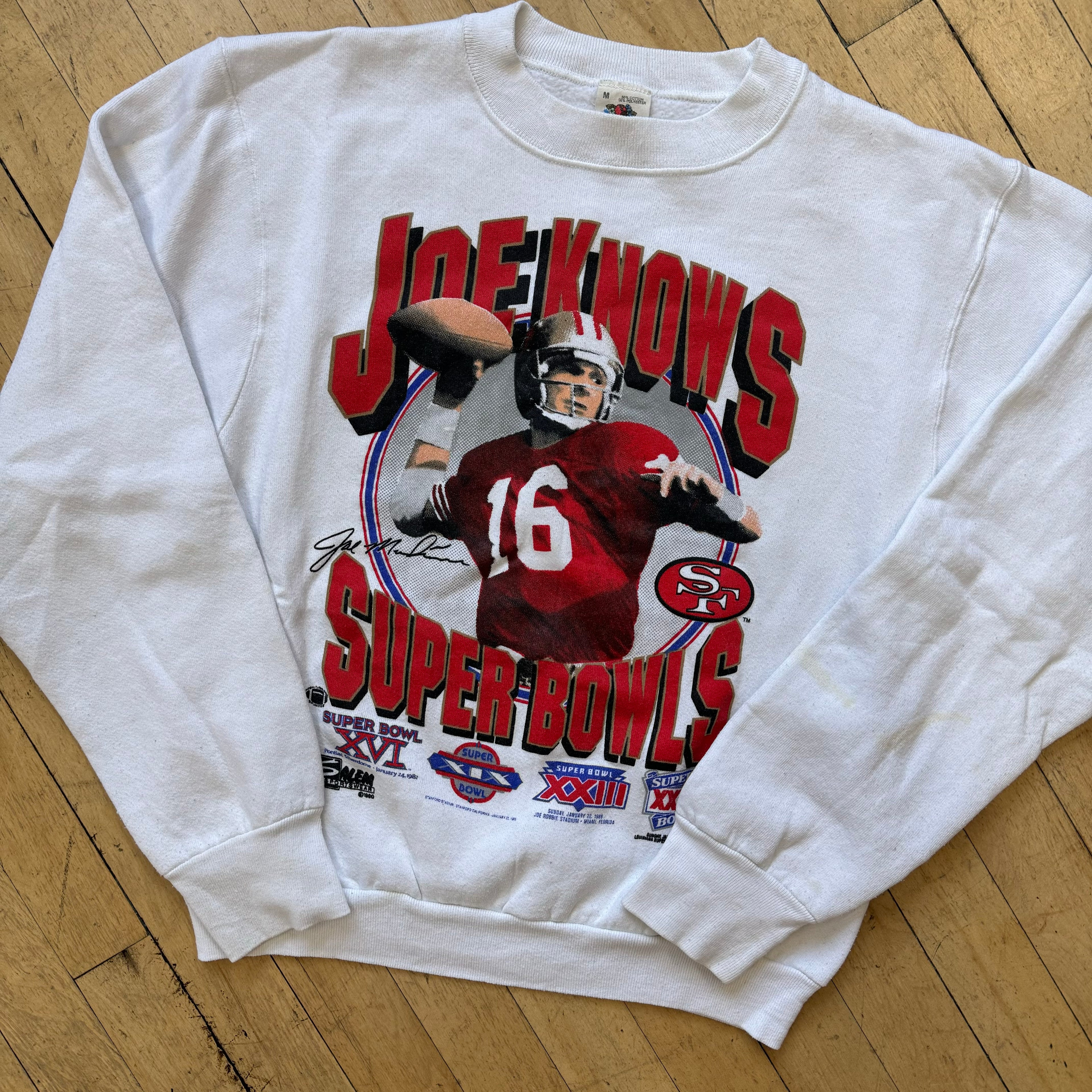 Vintage Joe Montana Super Bowl CrewNeck Sz M