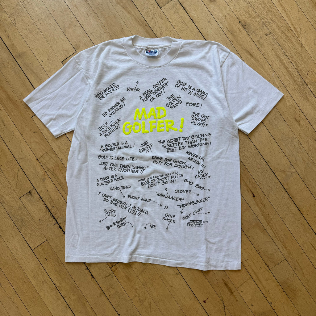 Vintage Mad Golfer AOP T-shirt Sz L