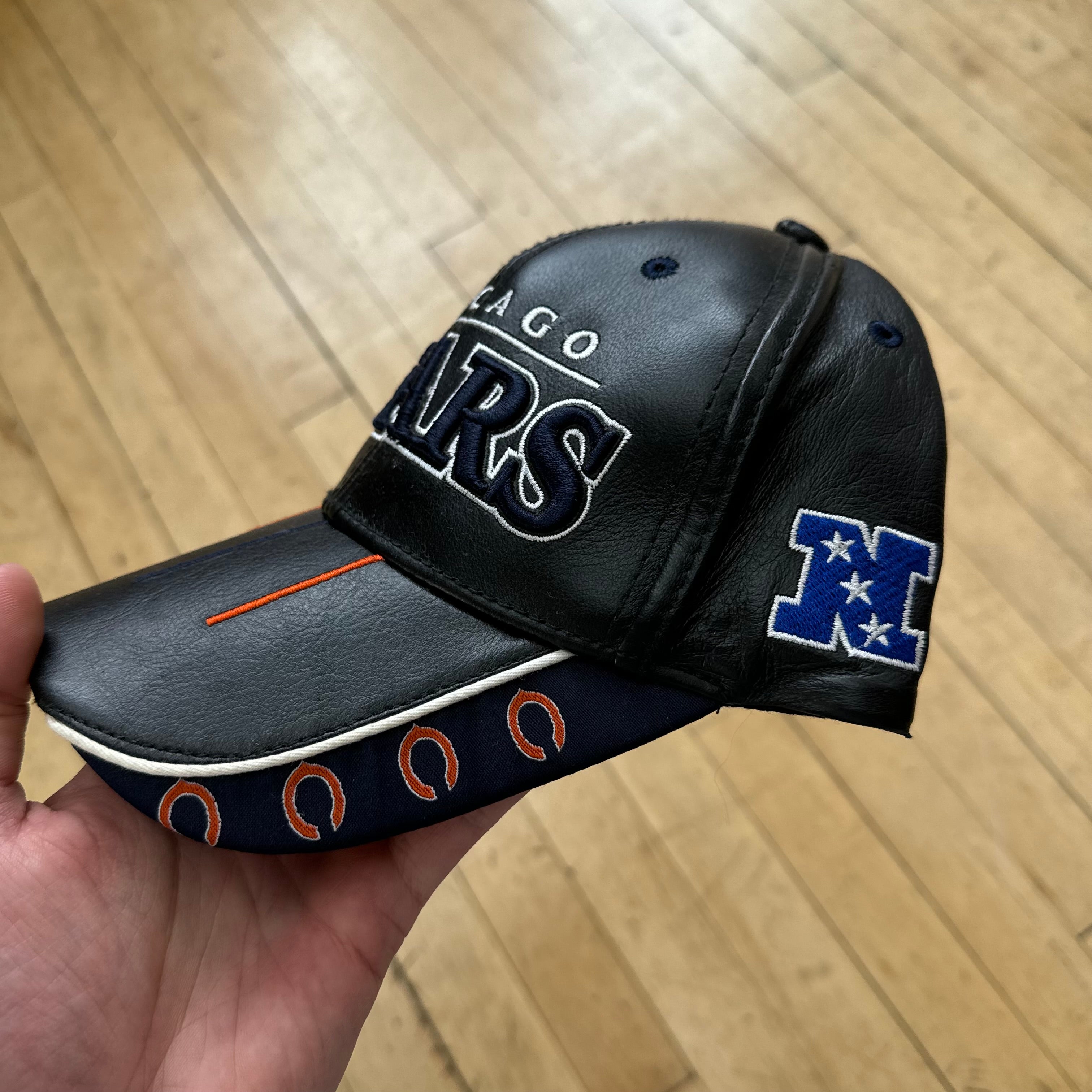 Vintage Leather Chicago Bears StrapBack Hat