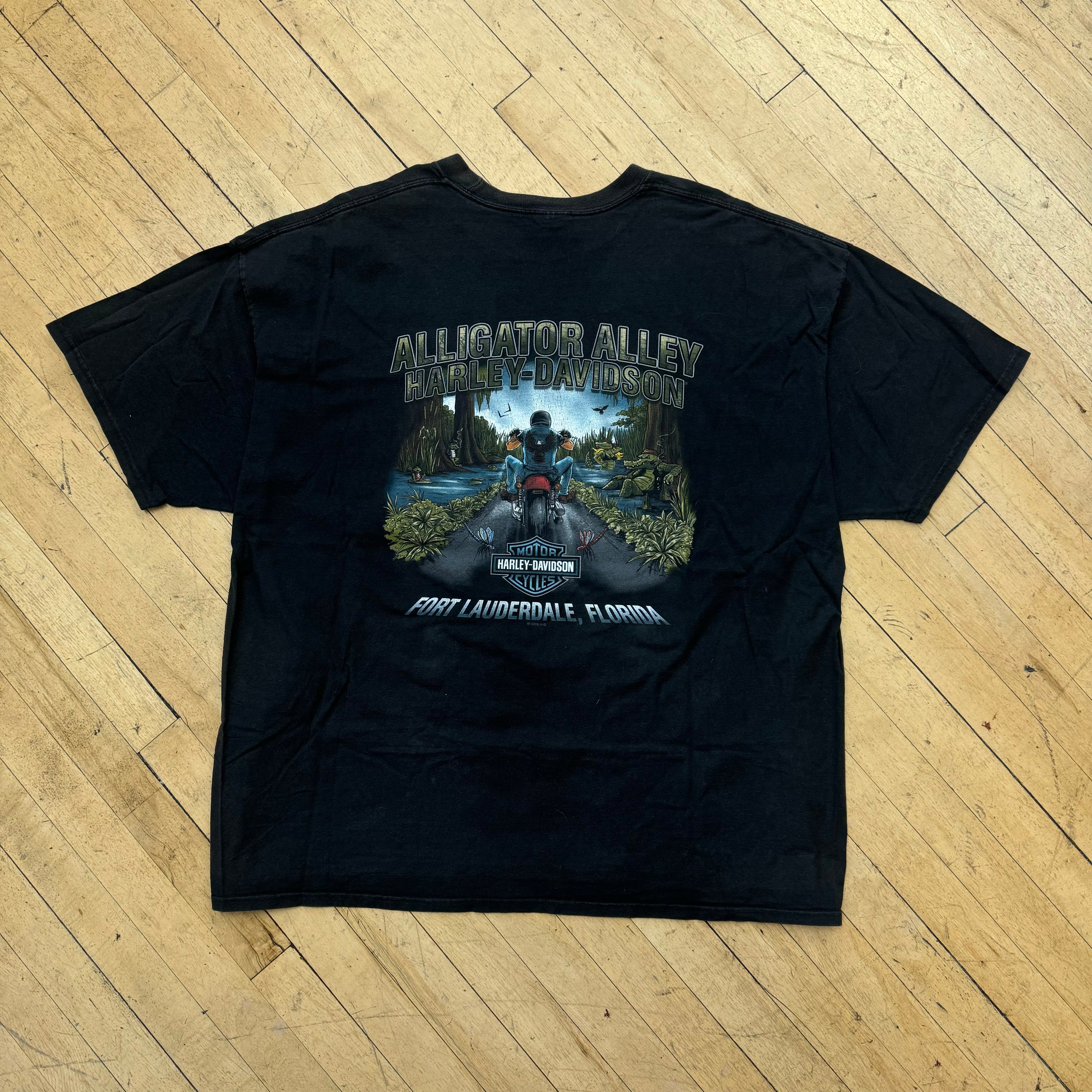 Harley Davidson Center Logo Alligator Alley T-shirt Sz XXXL