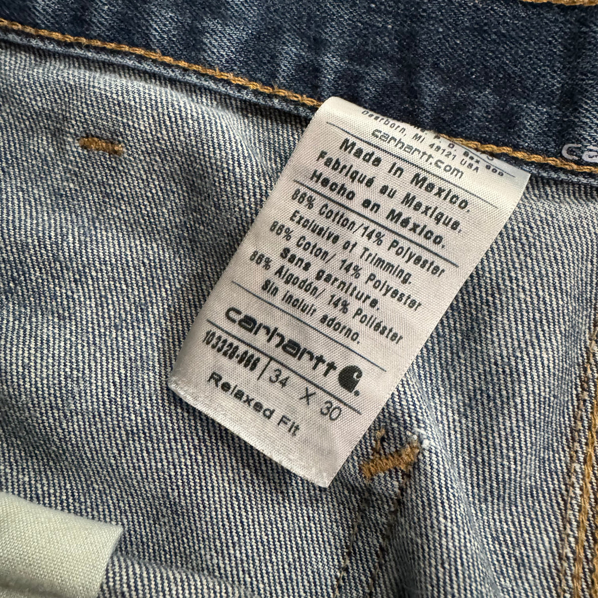 00s Carhartt Double Knee Denim Jeans Sz 34x30
