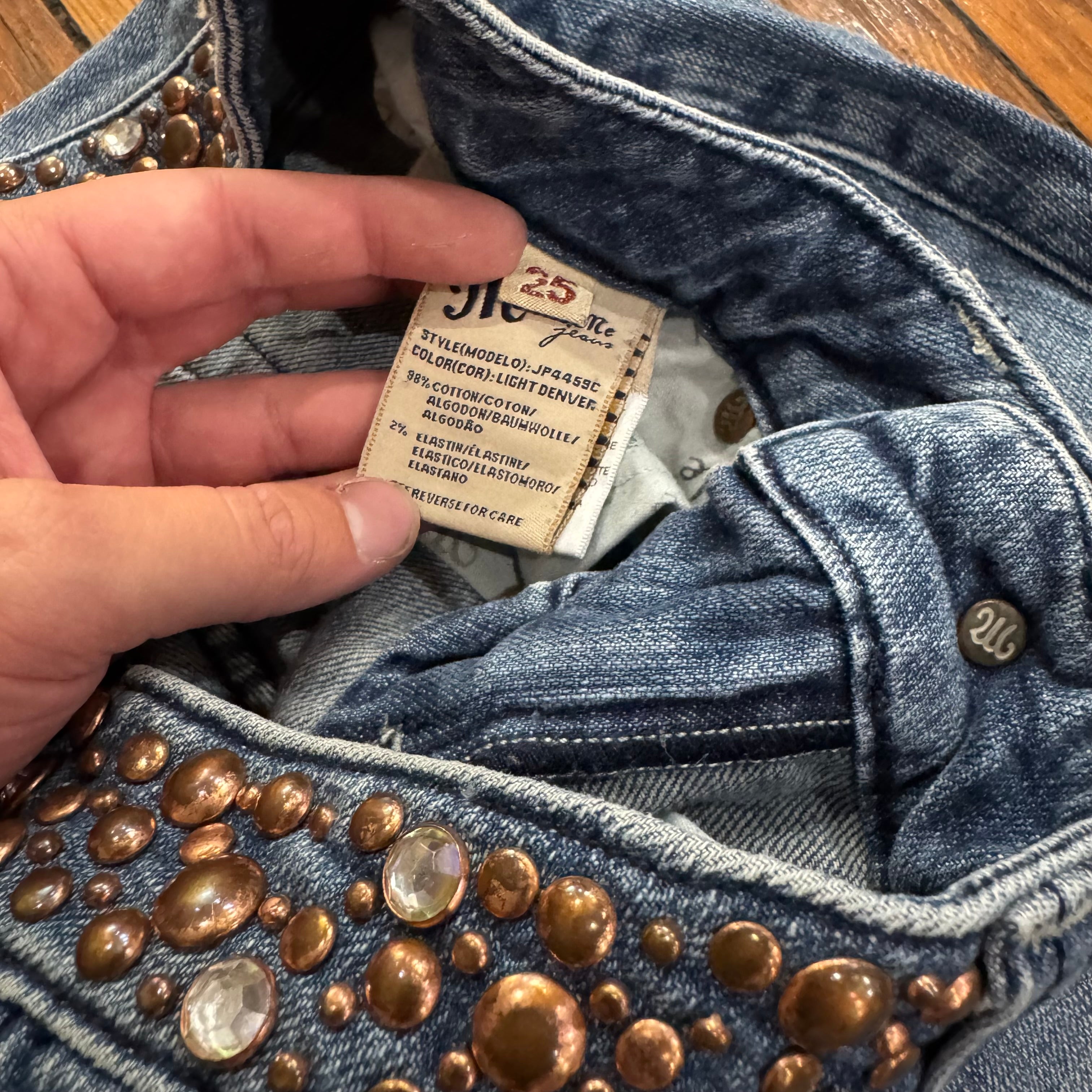 Y2K Miss Me Jeweled Denim Jeans Sz 25