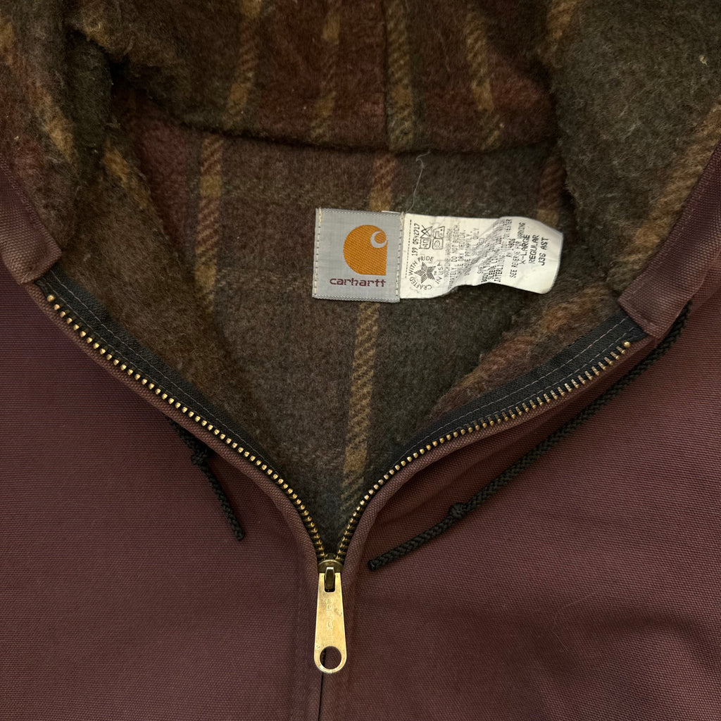 Vintage Carhartt J36 AST Rum Hooded Jacket Sz L