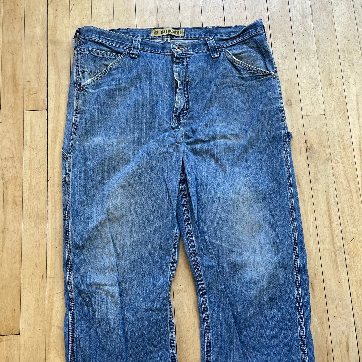 90s Lee Dungarees Carpenter Denim Jeans Sz 36x32