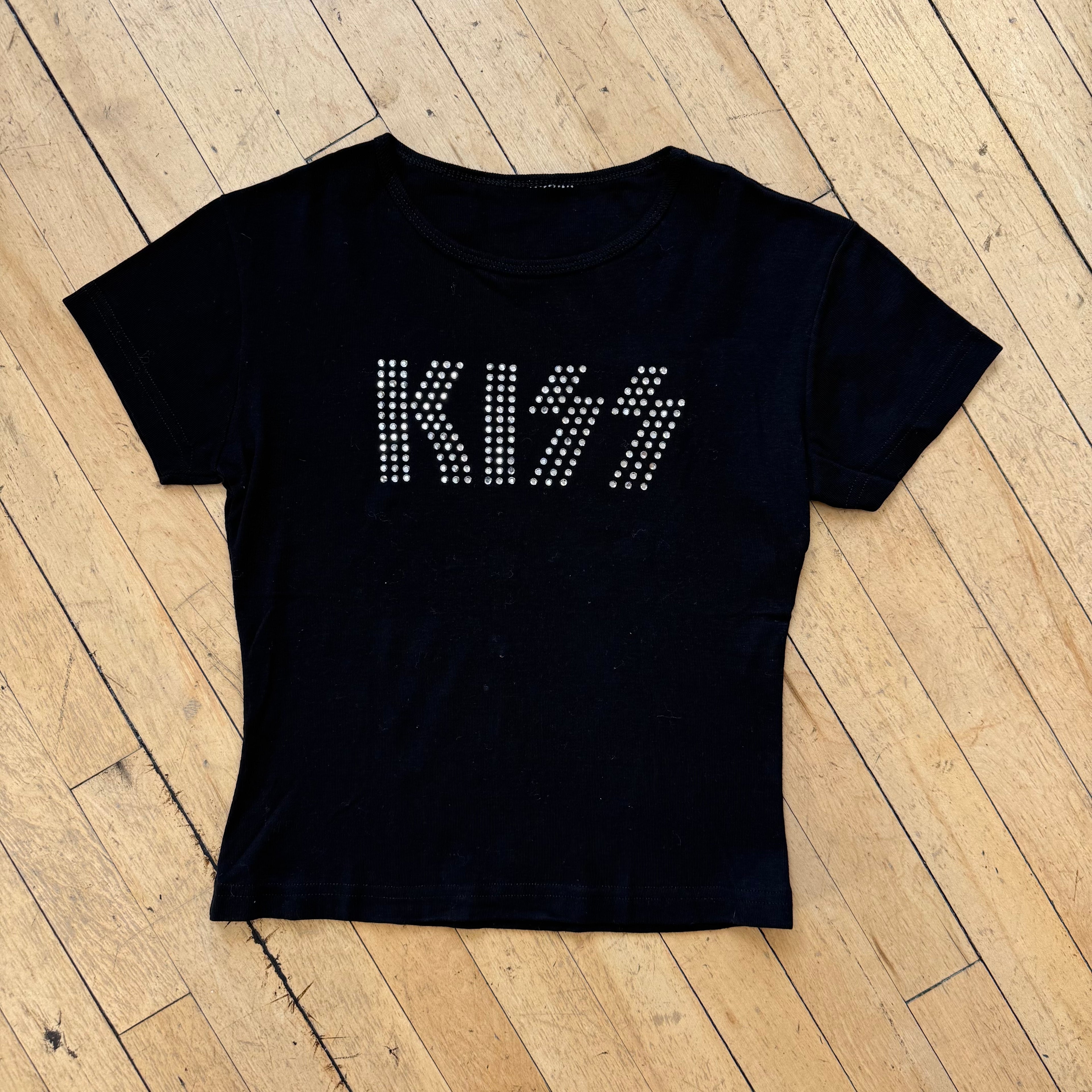 Vintage Kiss SpellOut Baby T-shirt Sz S