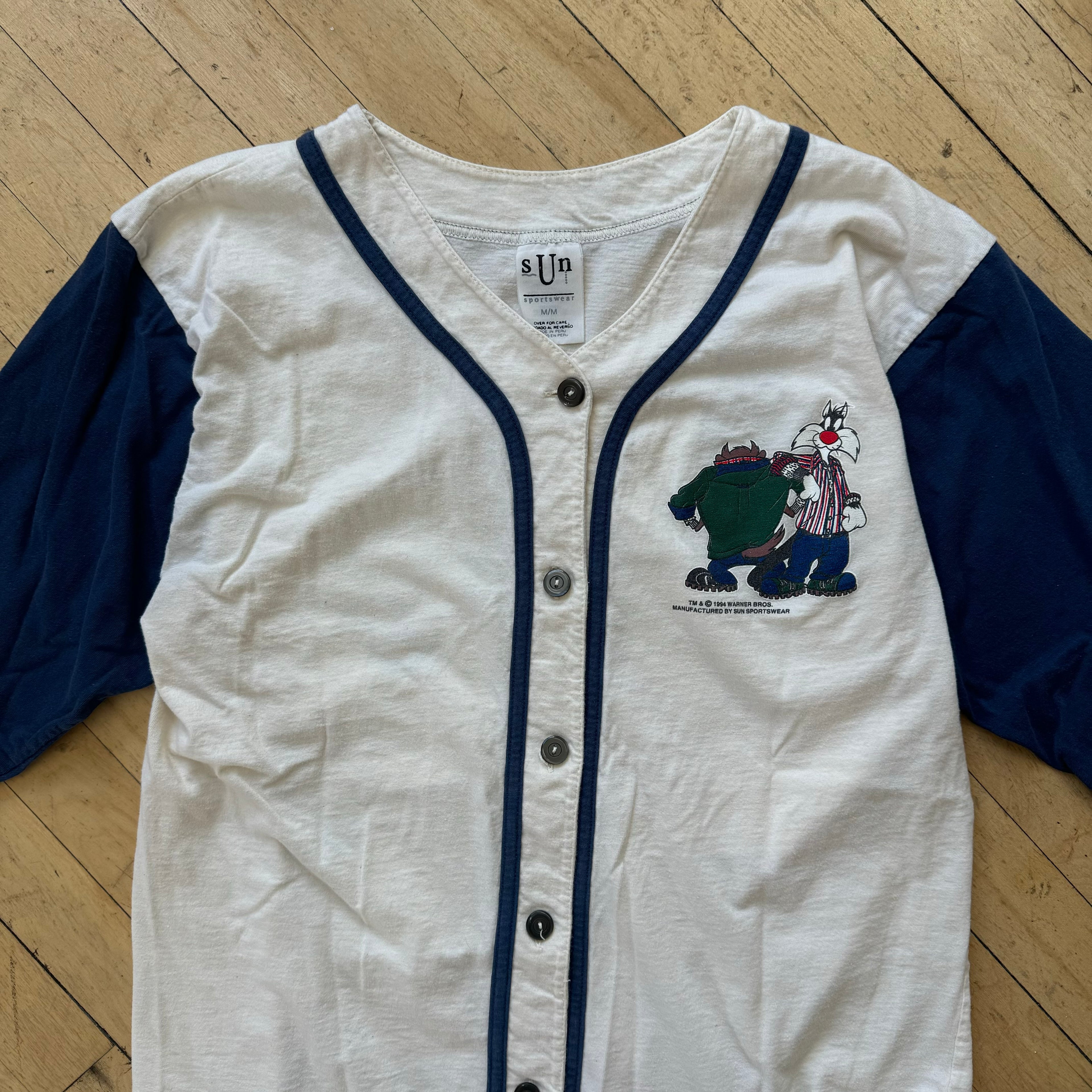 Vintage Looney Tunes Baseball Style T-shirt Sz M