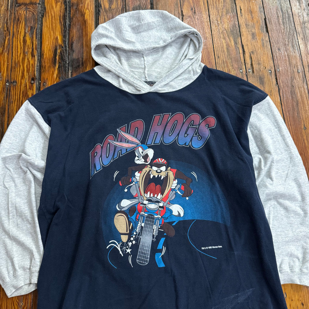 Vintage Looney Tunes Road Hogs Hoodie Sz XL