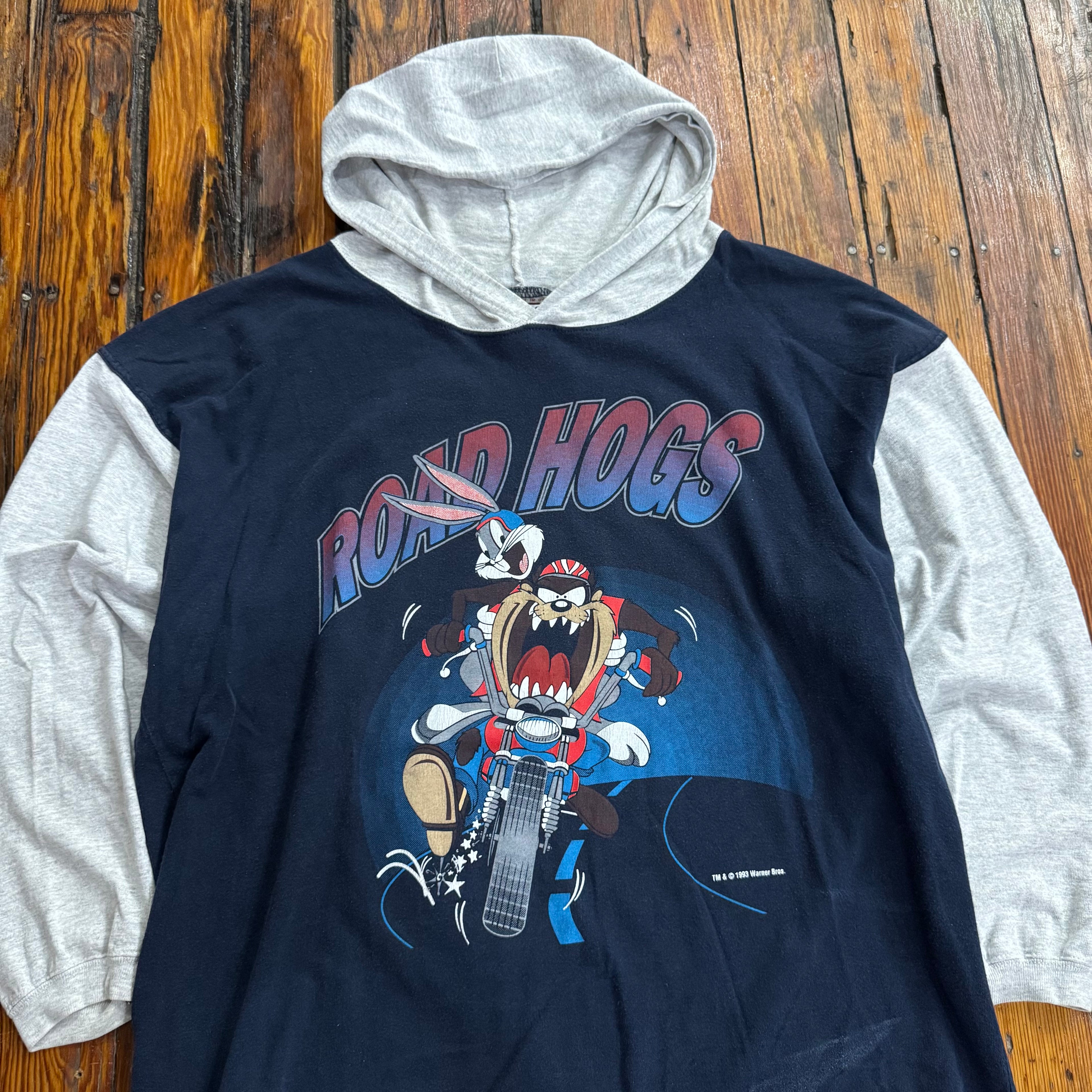Vintage Looney Tunes Road Hogs Hoodie Sz XL
