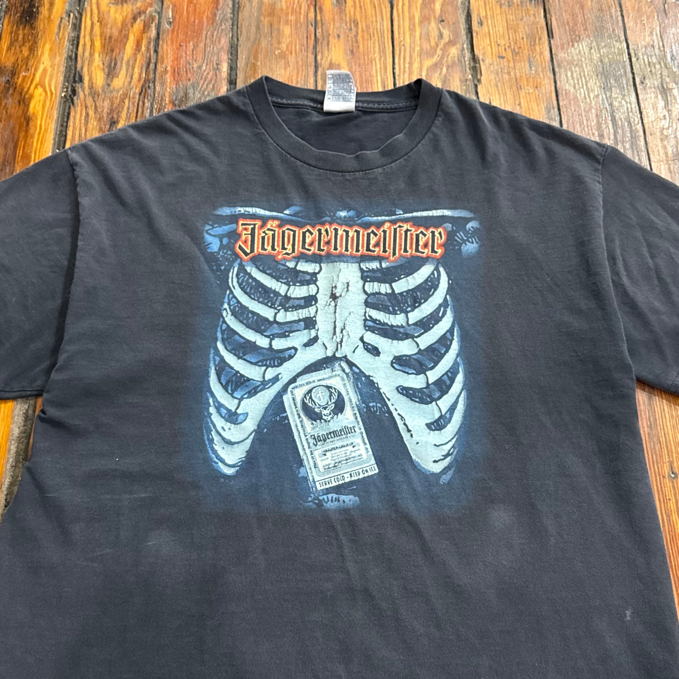 Vintage Jagermeister Skeleton T-shirt Sz XL