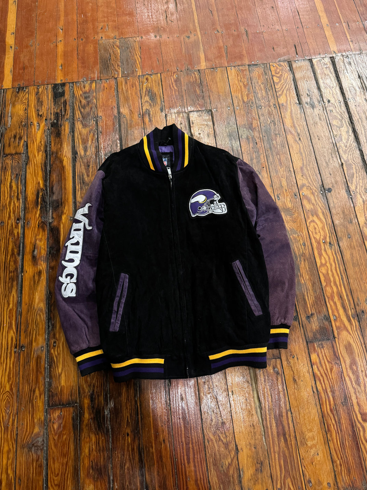 Vintage Minnesota Vikings Suede Jacket Sz XL